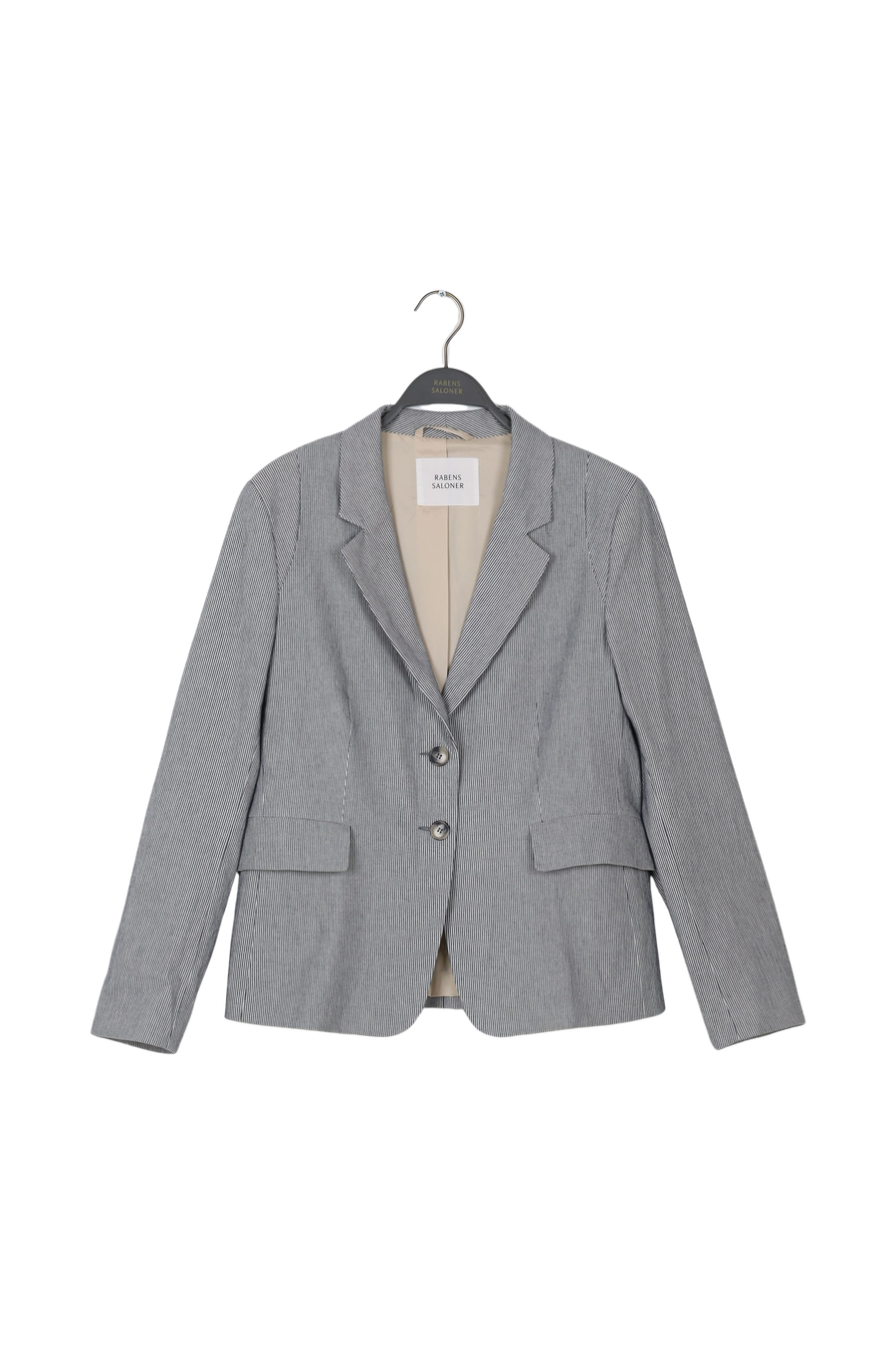 PreLoved Helda - Striped tailoring jacket I Navy stripe - XL Navy stripe XL 1 - Rabens Saloner - DK