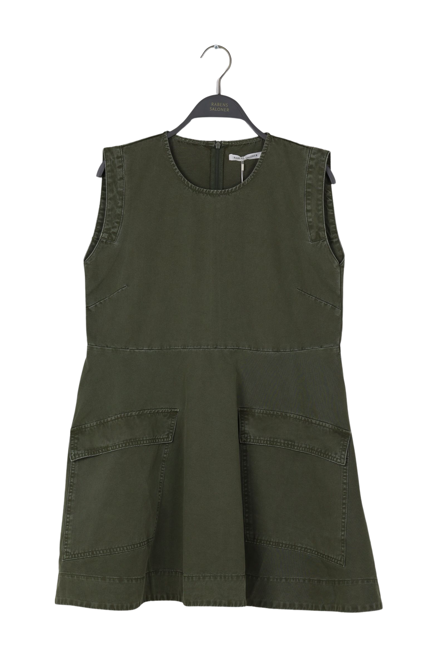 PreLoved Light canvas dress - S Army Green S 1 - Rabens Saloner - DK