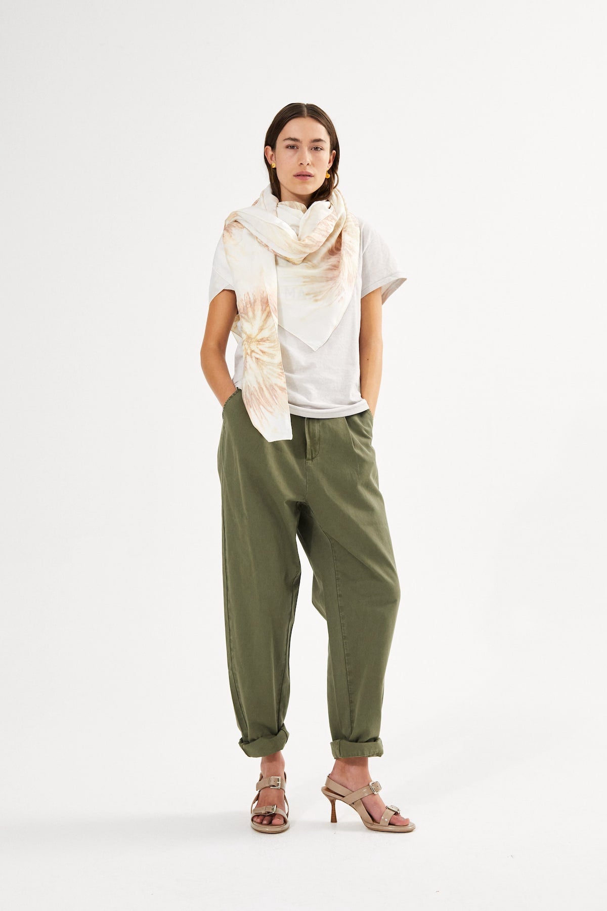 PreLoved Raina - Canvas light pleat pant - S 4 - Rabens Saloner - DK