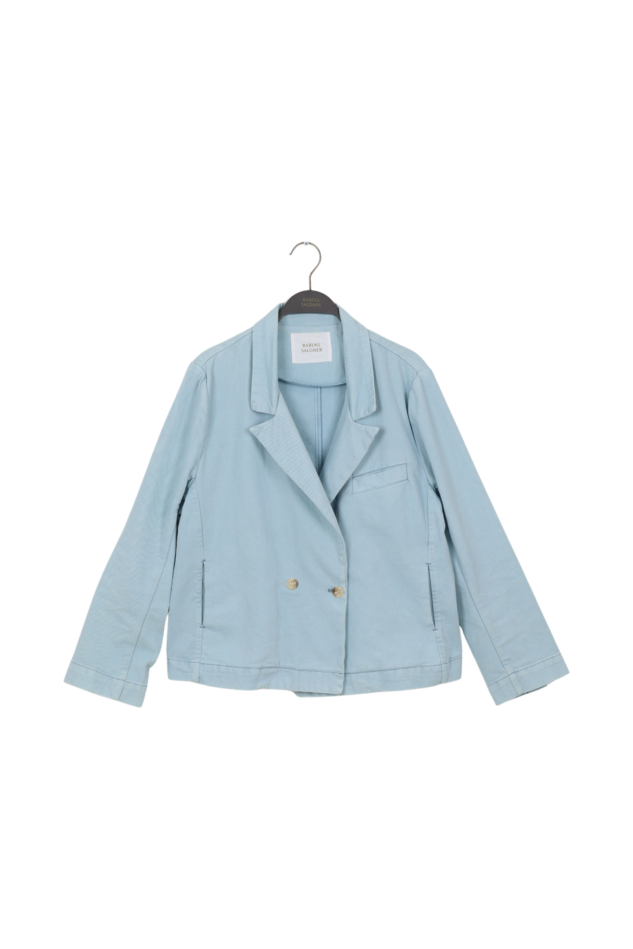 PreLoved Aeva - Canvas drill crop jacket I Aqua - M 1 - Rabens Saloner - DK