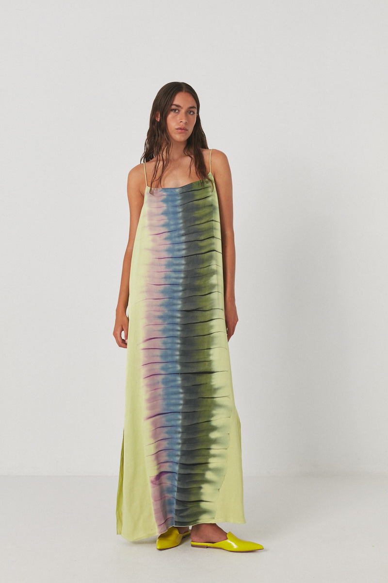 PreLoved Lilo - Macaw camisole dress I Lime combo - S 2 - Rabens Saloner - DK