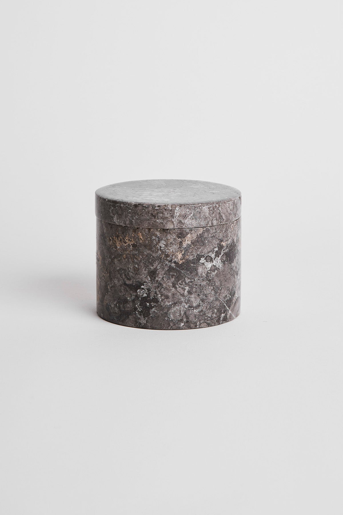 Round Marble Jar with Lid - Rabens Apartment I Light Grey Light Grey H: 9 cm Ø:11 cm 2 - Rabens Saloner - DK