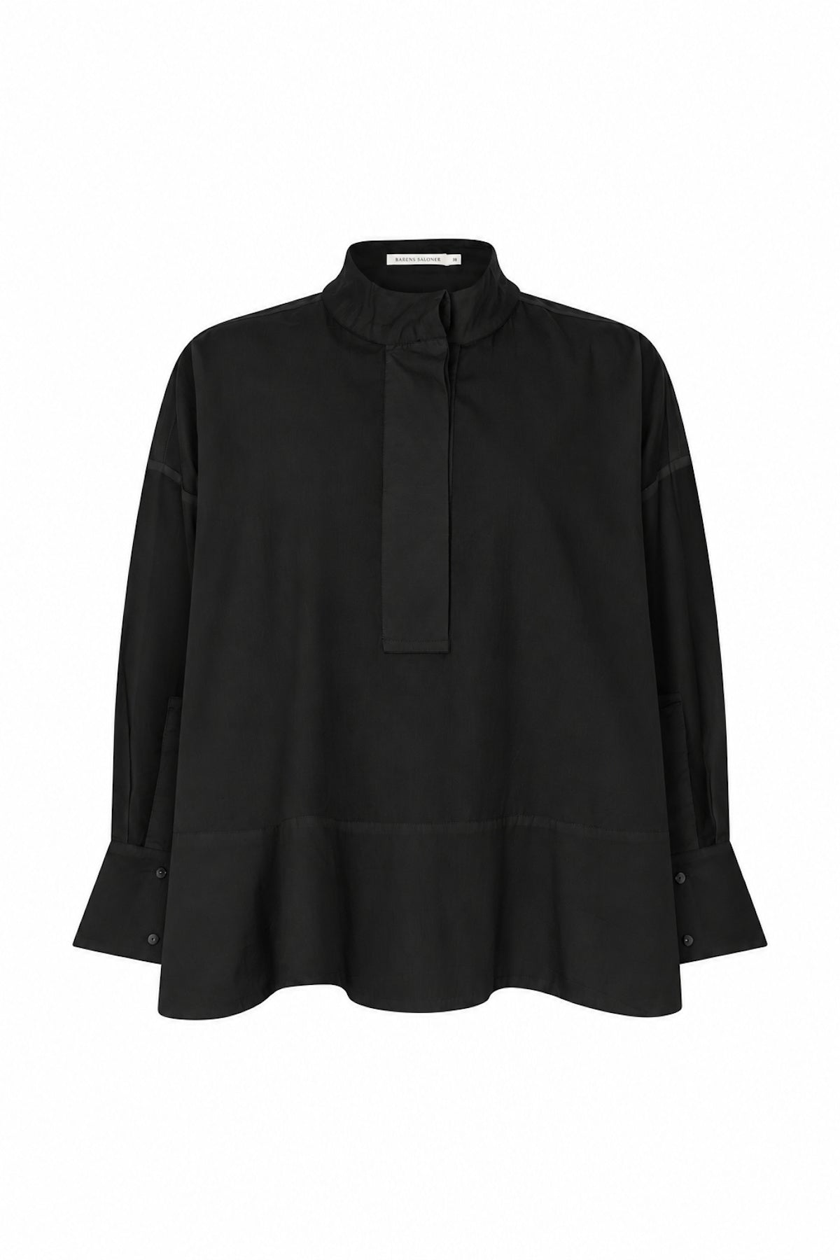 Smea - Poplin flared shirt I Black Black XS 1 - Rabens Saloner - DK