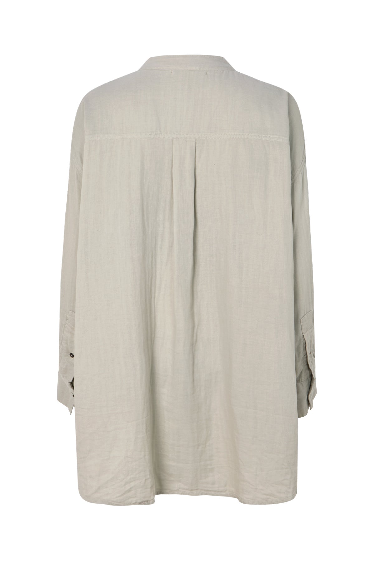 Sonja - Cotton double oversized shirt I Cement 5 - Rabens Saloner - DK