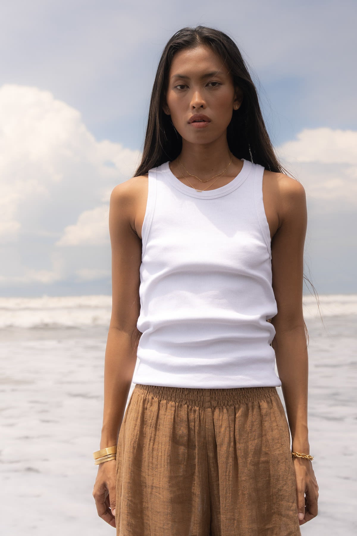 Nelle - Rib jersey tank I White 5 - Rabens Saloner - DK