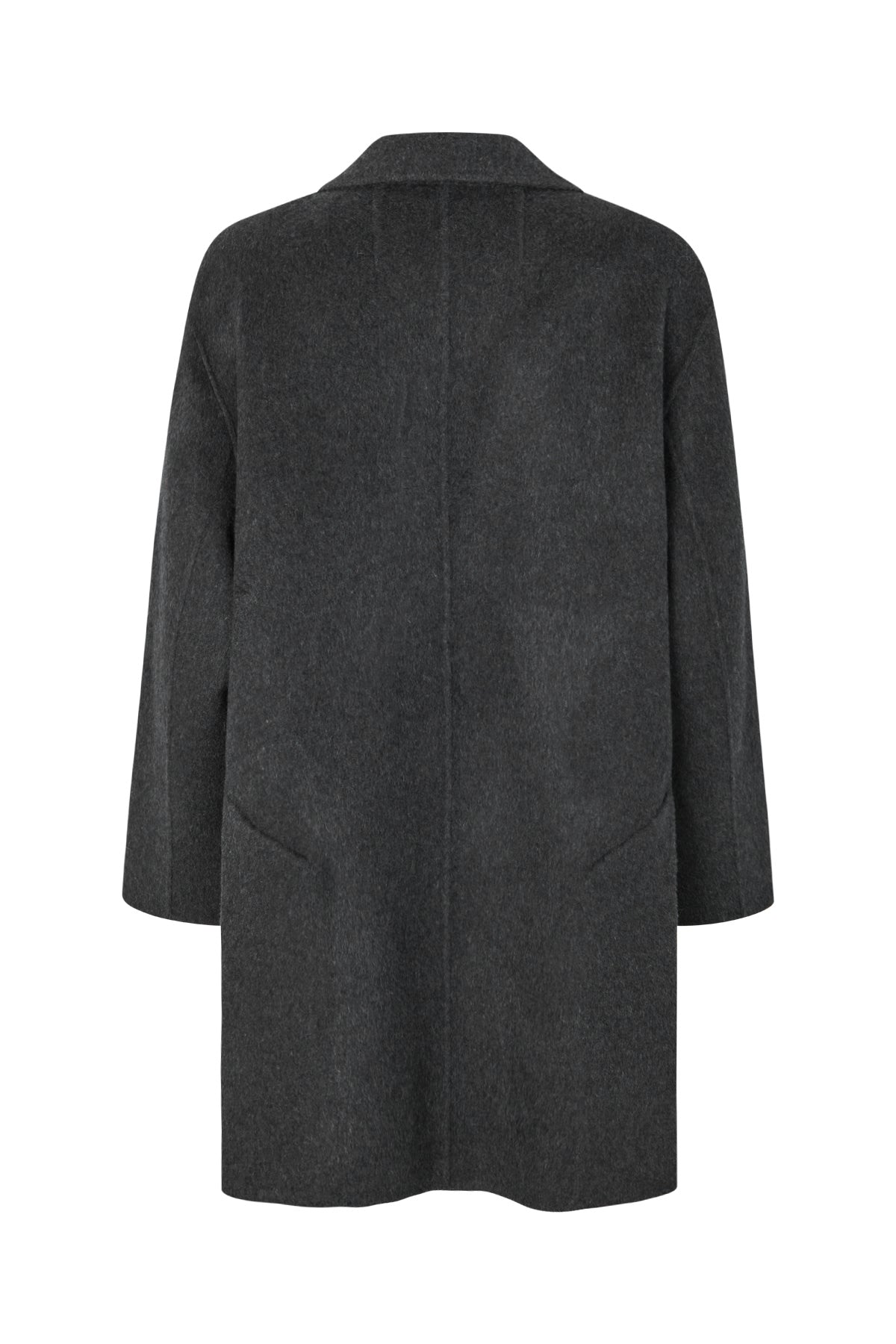 Leanna - Double felt wool coat I Dark grey melange 6 - Rabens Saloner - DK