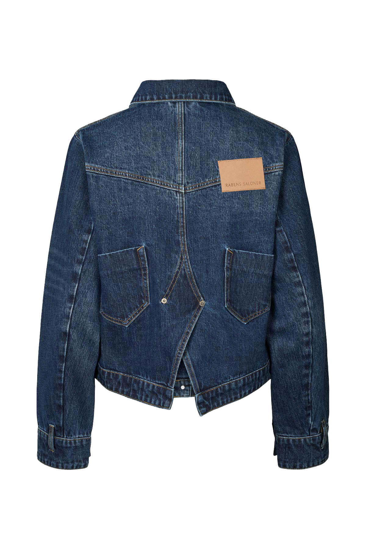 Janny - Patchwork denim jacket I Dark washed indigo 9 - Rabens Saloner - DK