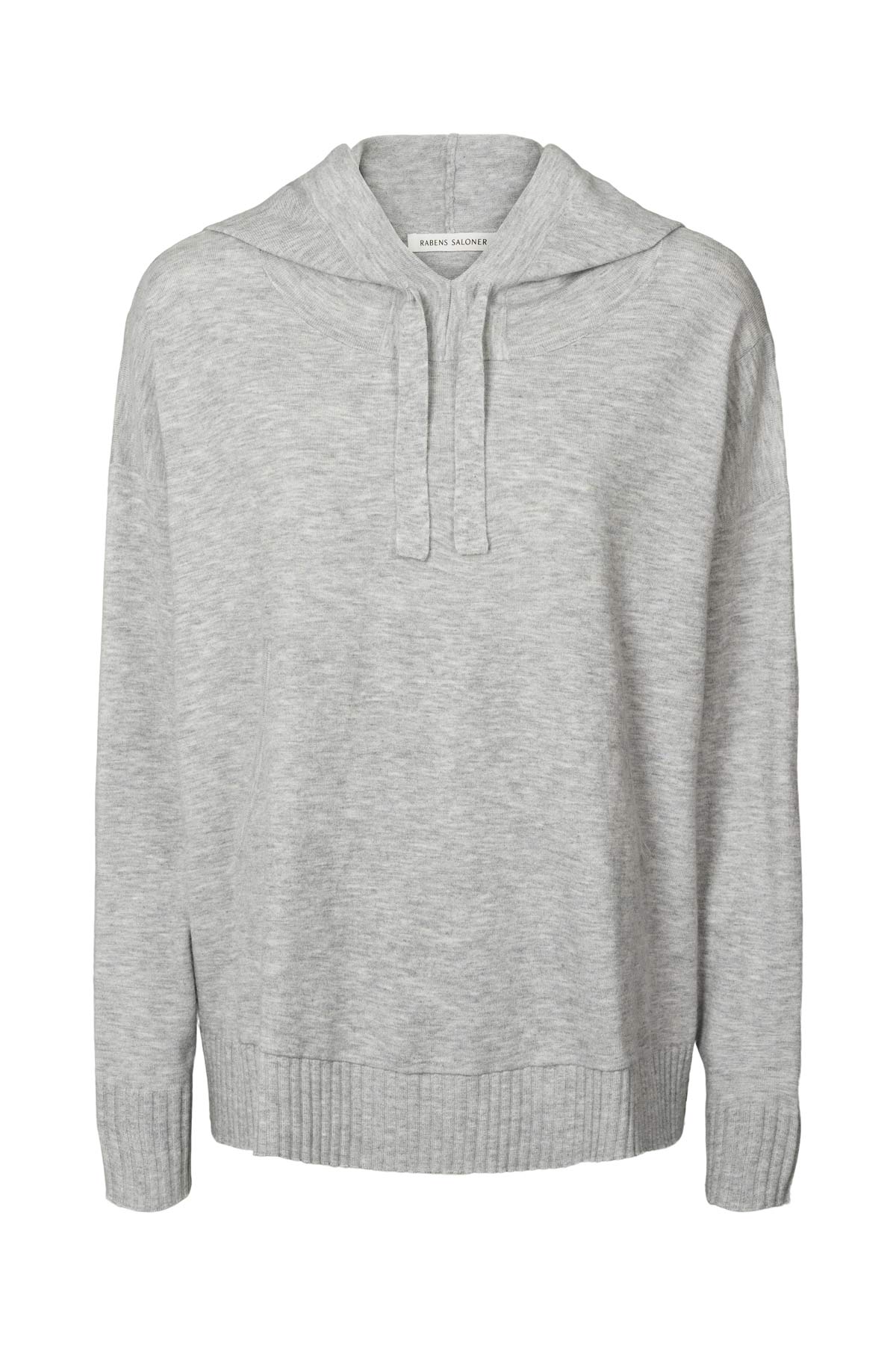 Helena - Knit lounge over size hoodie I Grey melange 1 - Rabens Saloner - DK