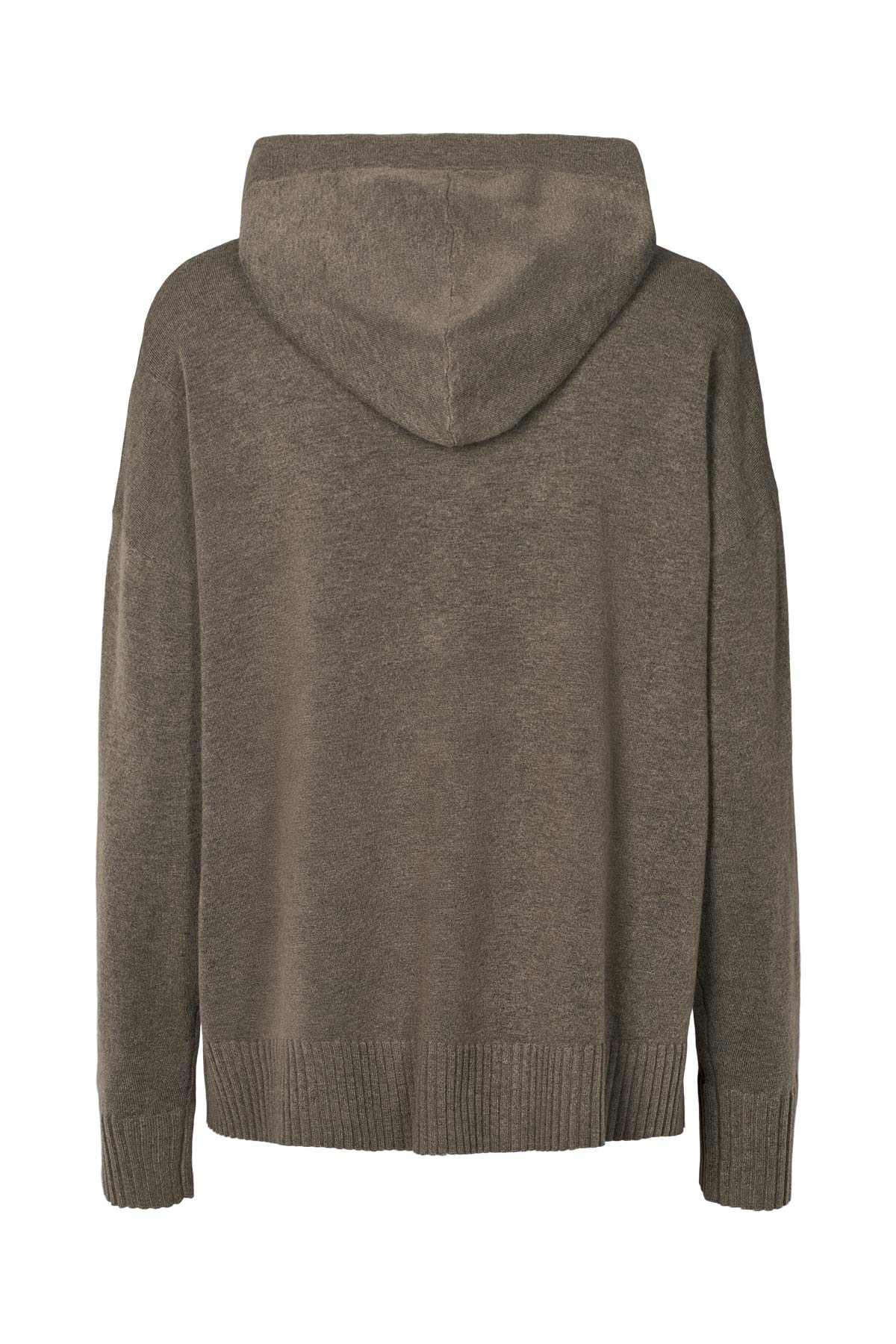 Helena - Knit lounge over size hoodie I Mole melange 4 - Rabens Saloner - DK