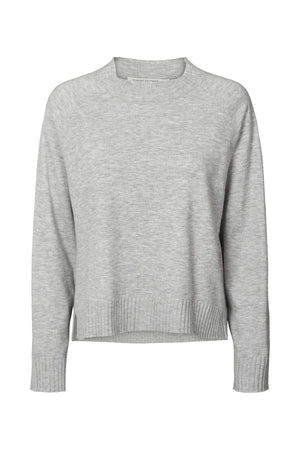Ruca - Knit lounge boxy sweater I Grey melange Grey melange XS 7 - Rabens Saloner - DK