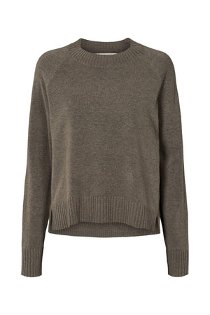 Ruca - Knit lounge boxy sweater I Mole melange Mole melange XS 5 - Rabens Saloner - DK
