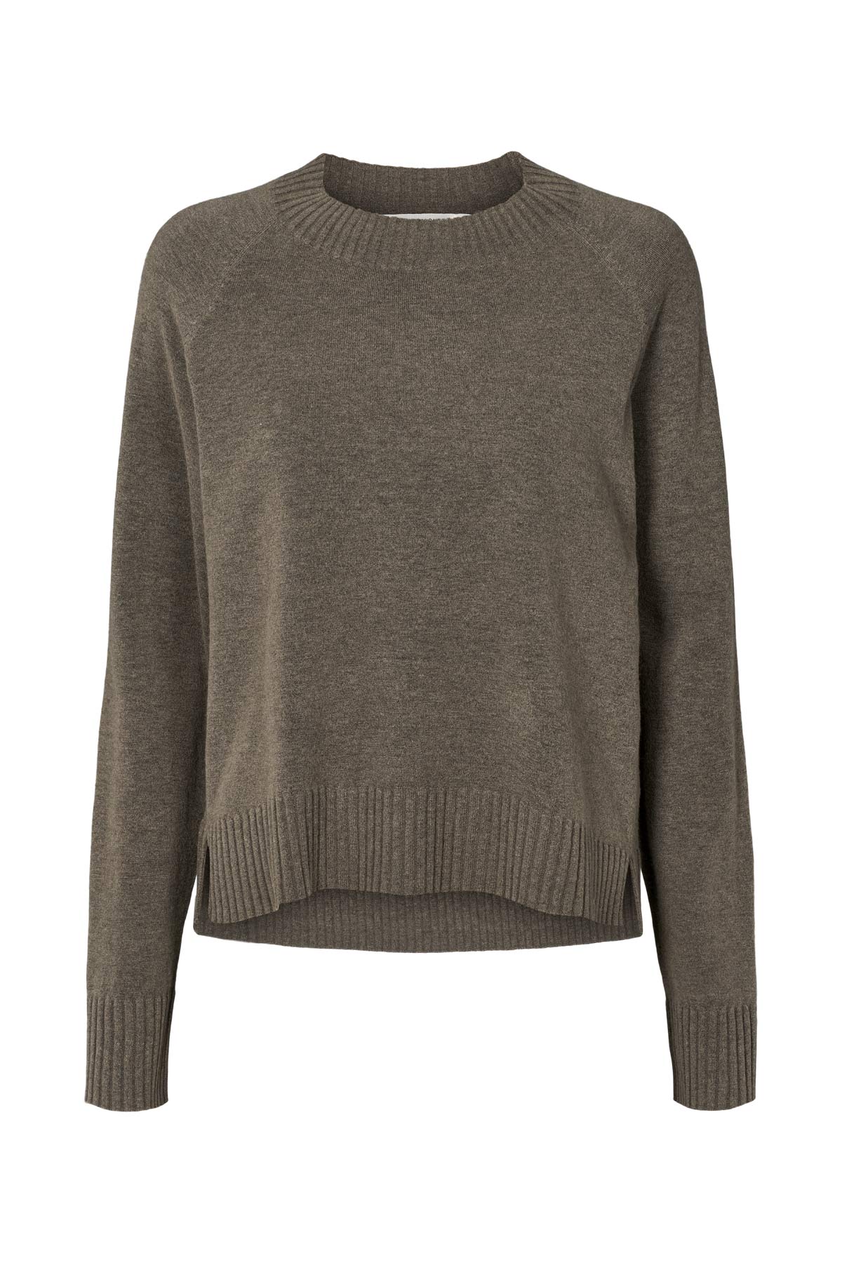 Ruca - Knit lounge boxy sweater I Mole melange Mole melange XS 5 - Rabens Saloner - DK