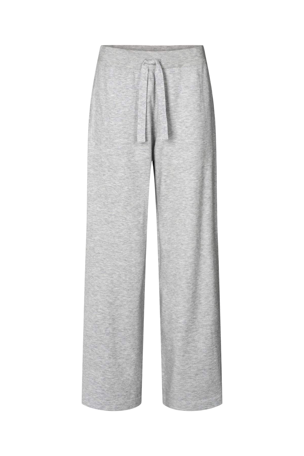 Filine - Knit lounge wide pants I Grey melange Grey melange XS 4 - Rabens Saloner - DK