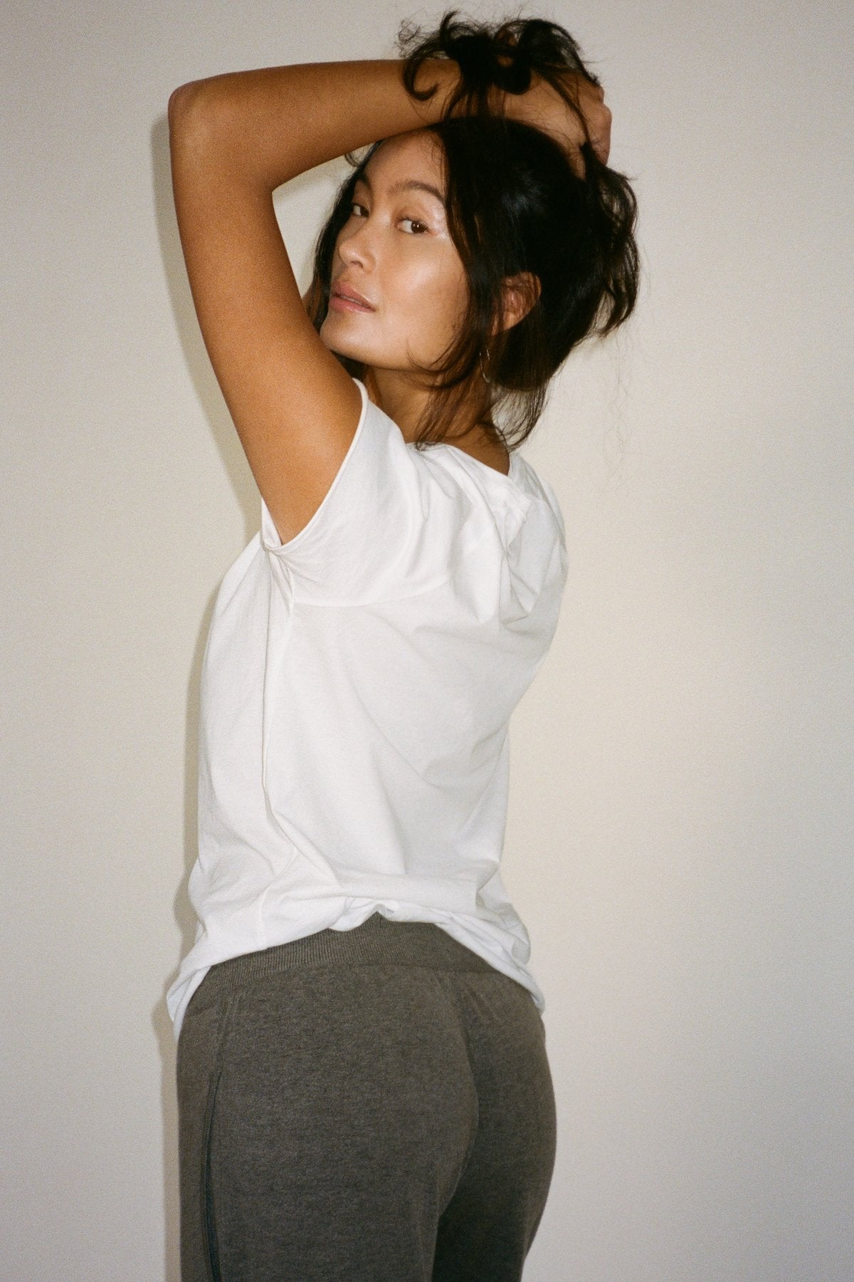 Filine - Knit lounge wide pants I Mole melange 3 - Rabens Saloner - DK