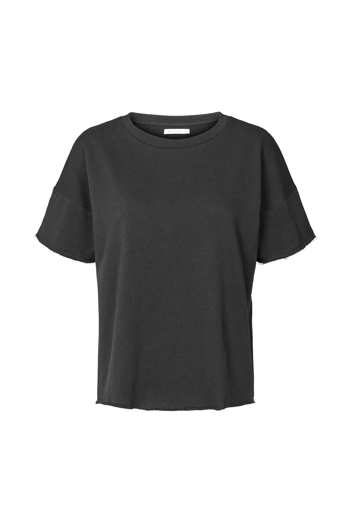 Margot - Light stretch cropped t-shirt I Faded black 3 - Rabens Saloner - DK