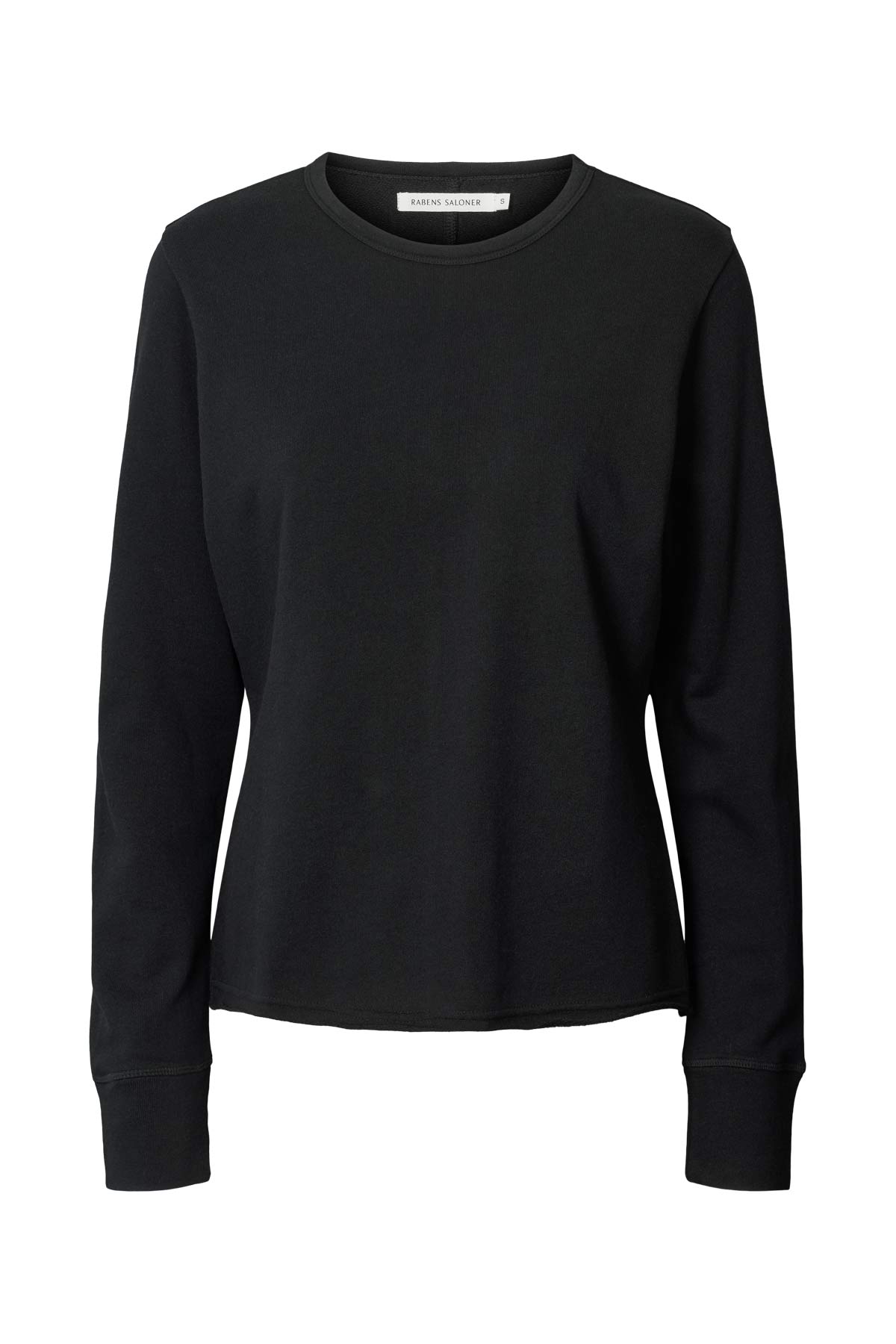 Hila - Light stretch crew neck top I Jet black Jet black XS 1 - Rabens Saloner - DK
