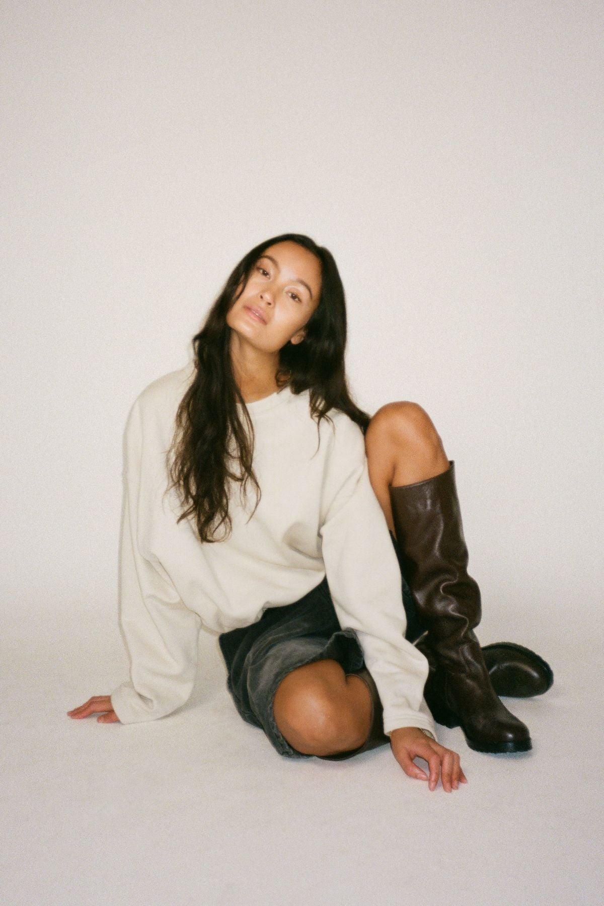 Sheela - Sweat drawstring top I Oyster 4 - Rabens Saloner - DK