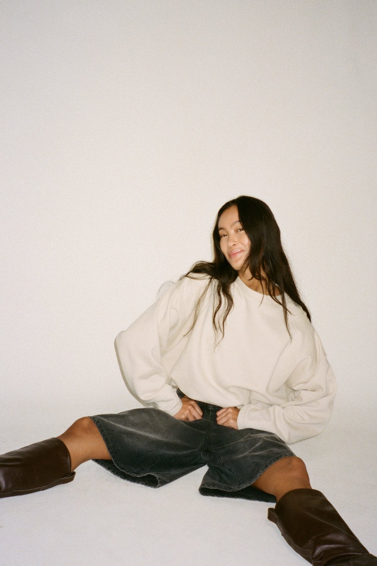 Sheela - Sweat drawstring top I Oyster 5 - Rabens Saloner - DK