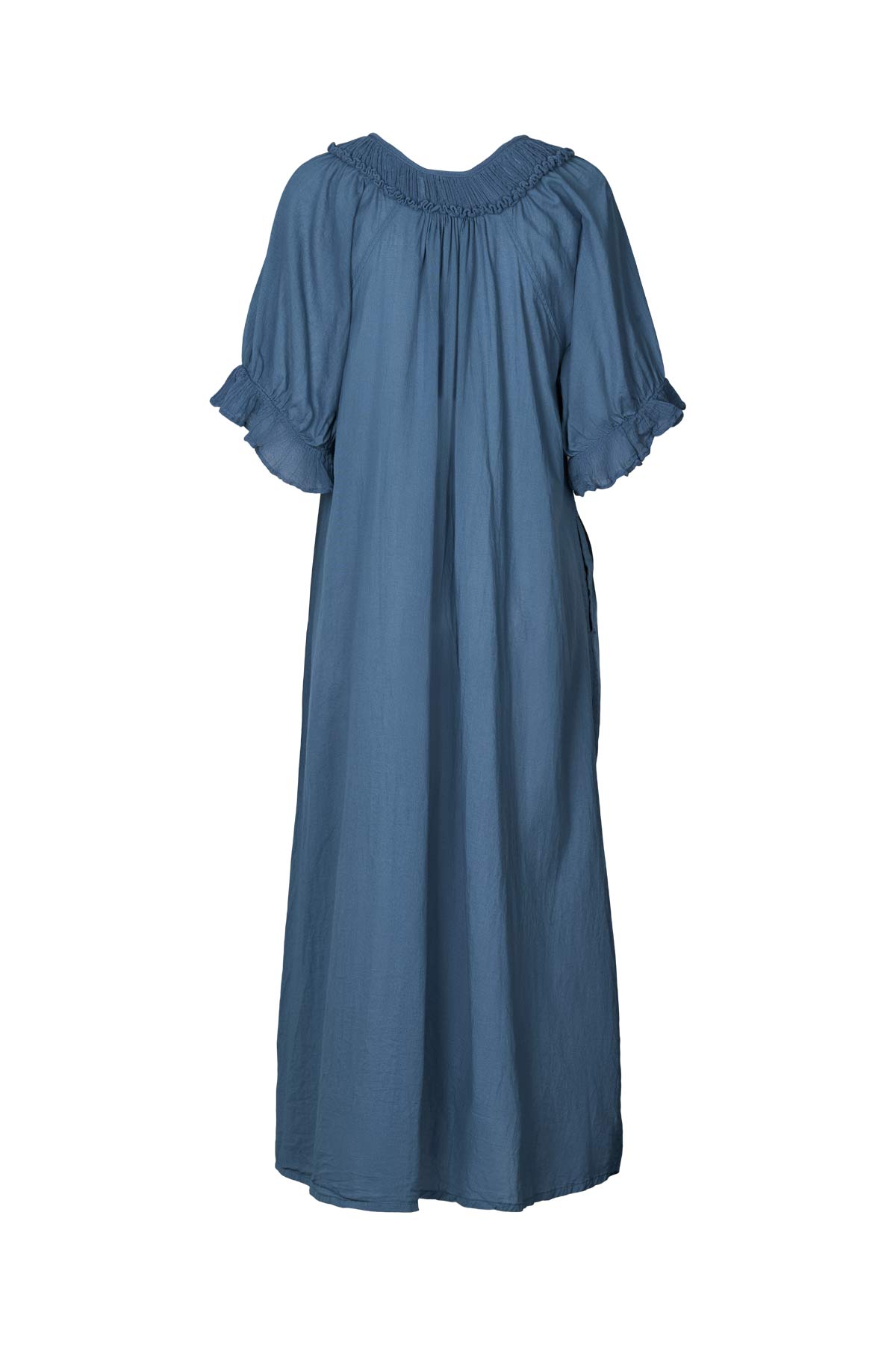 Dorothea - Cotton long angel dress I Dusty indigo 3 - Rabens Saloner - DK