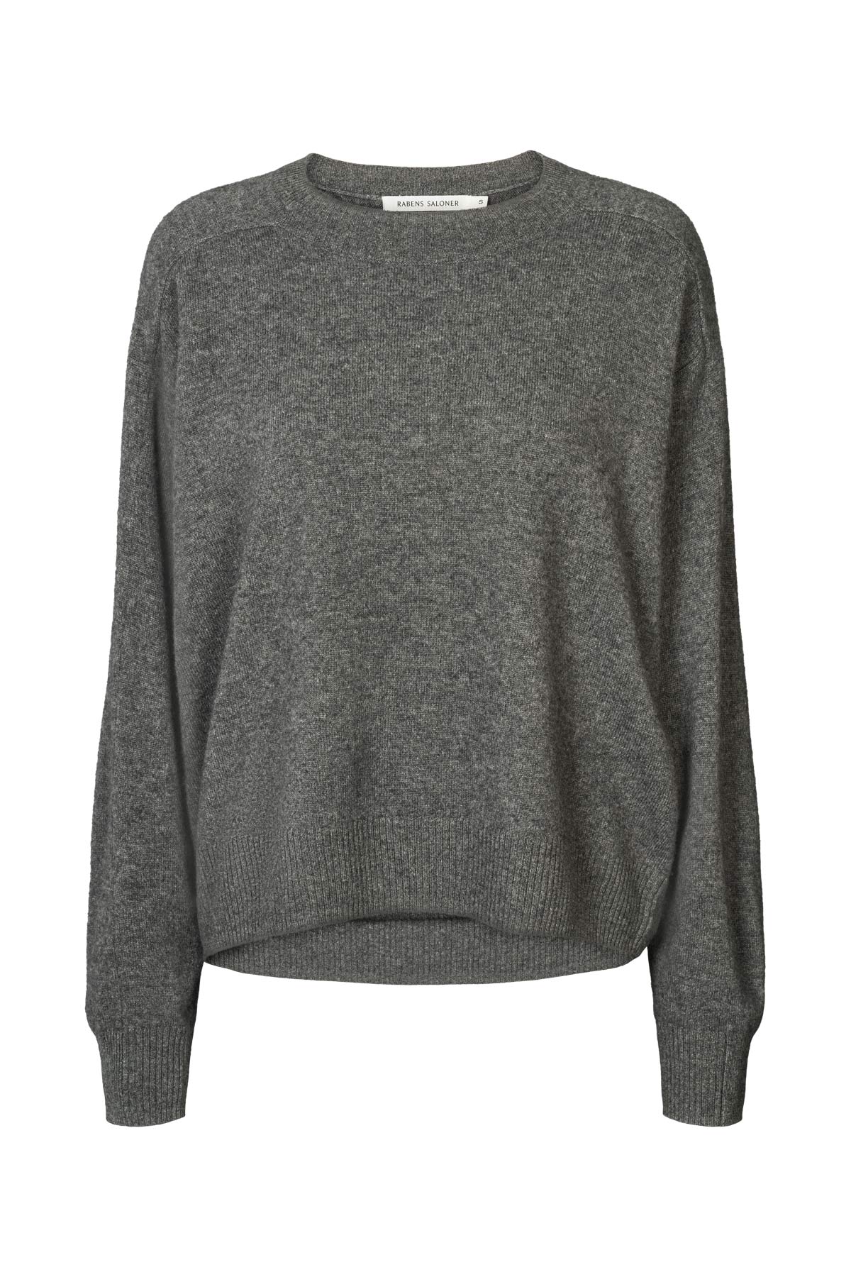 Dalani - Woolcash boxy sweater I Dark grey melange 1 - Rabens Saloner - DK