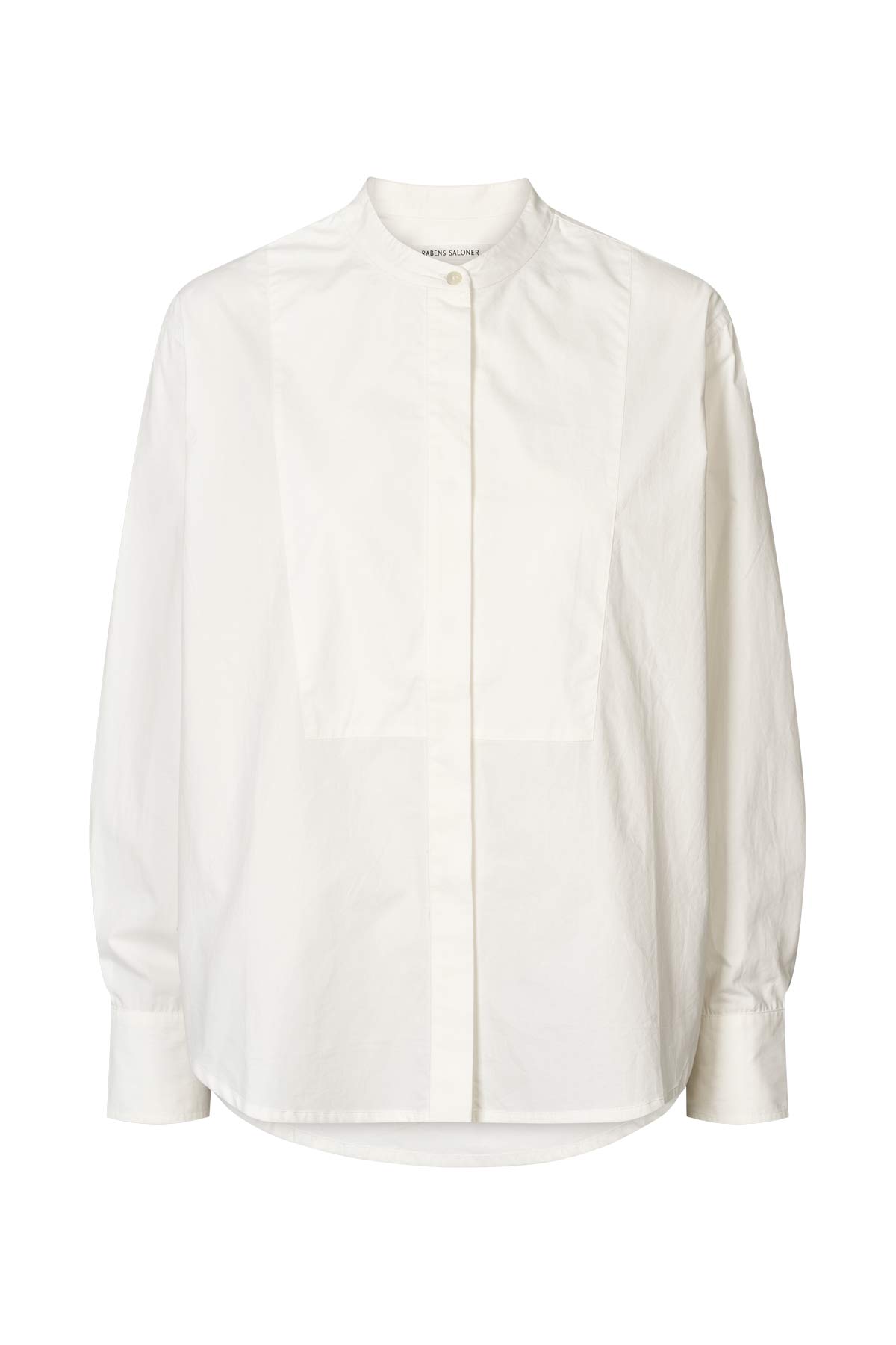 Sunny - Crisp cotton bib front shirt I White White XS 1 - Rabens Saloner - DK