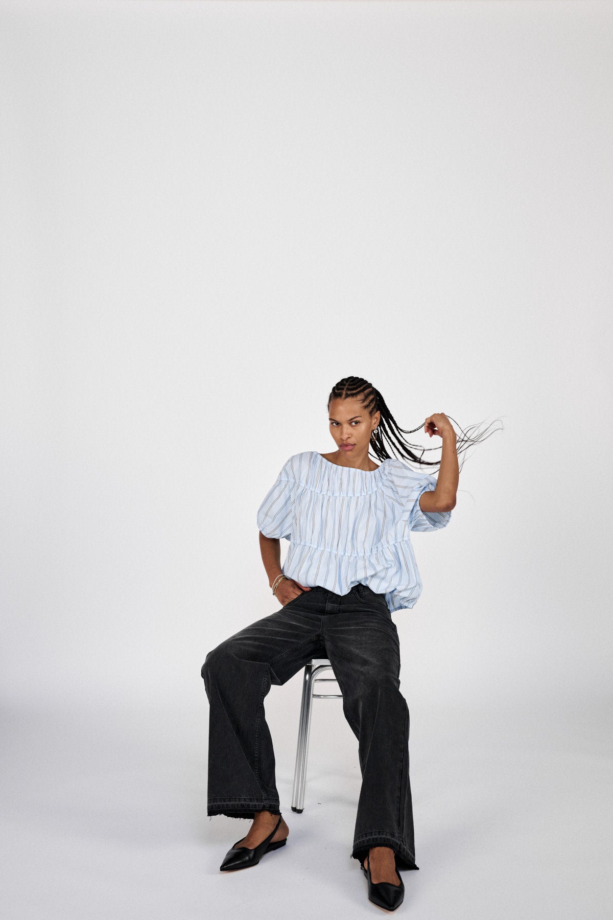 Fellini - Denim black straight pants I Washed black denim 11 - Rabens Saloner - DK