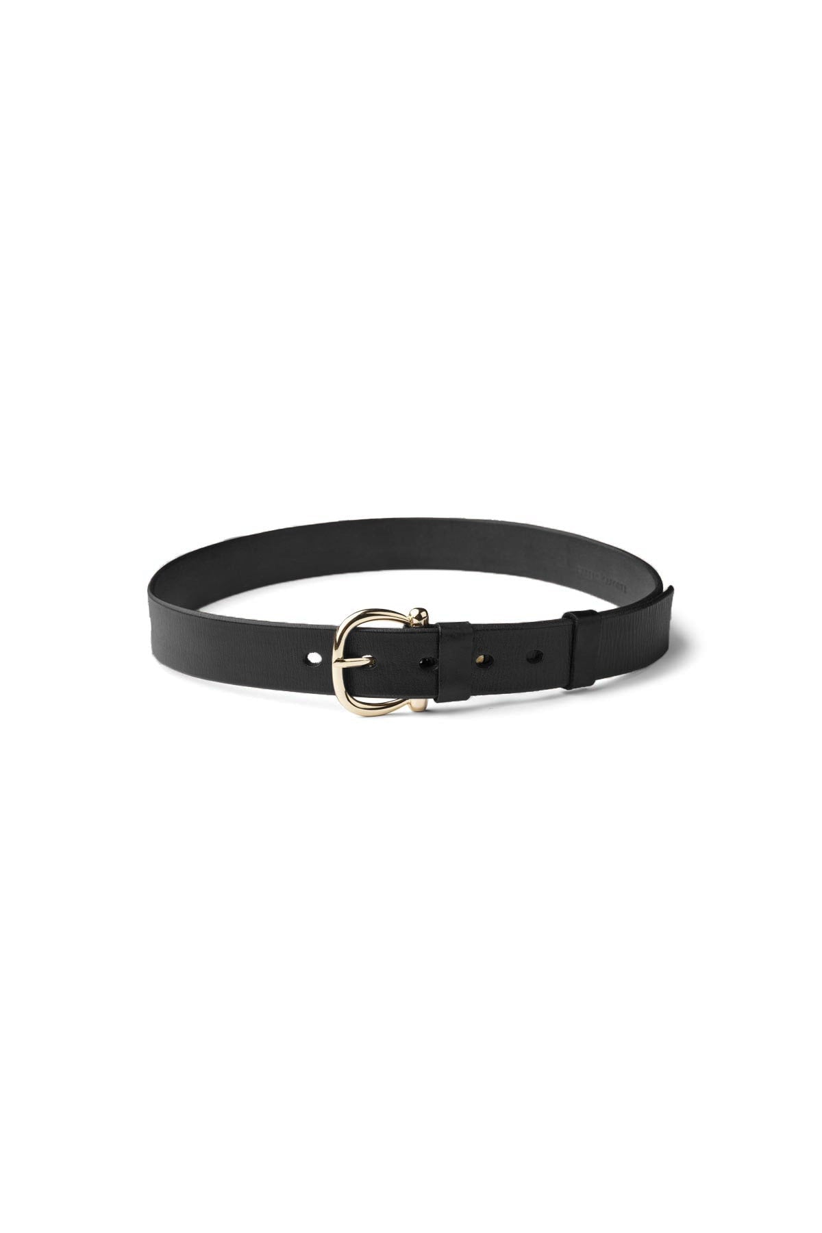 Leather slim belt - Gerly I Black Black 65 1 - Rabens Saloner - DK
