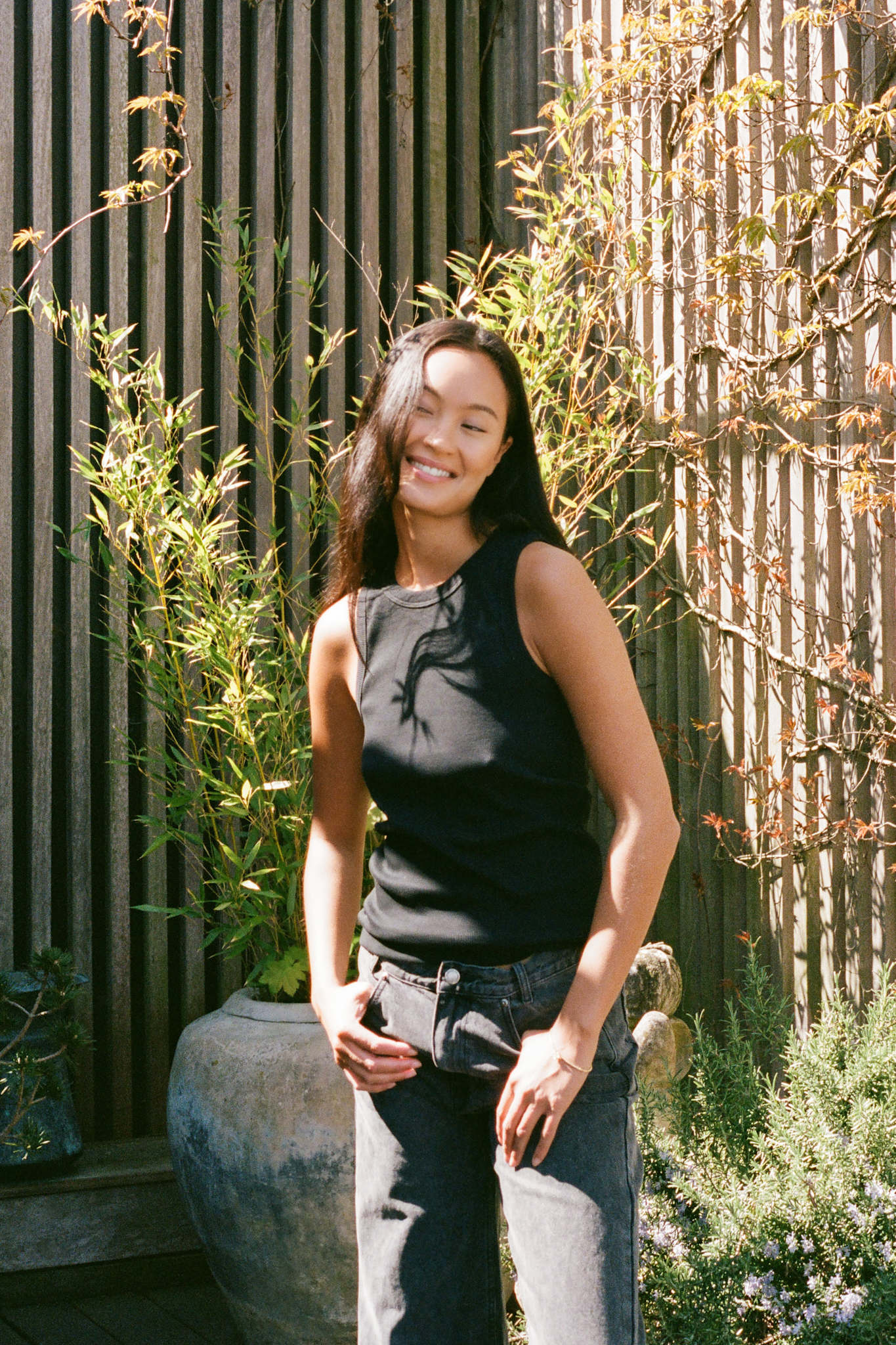 Nelle - Rib jersey tank I Black 2 - Rabens Saloner - DK