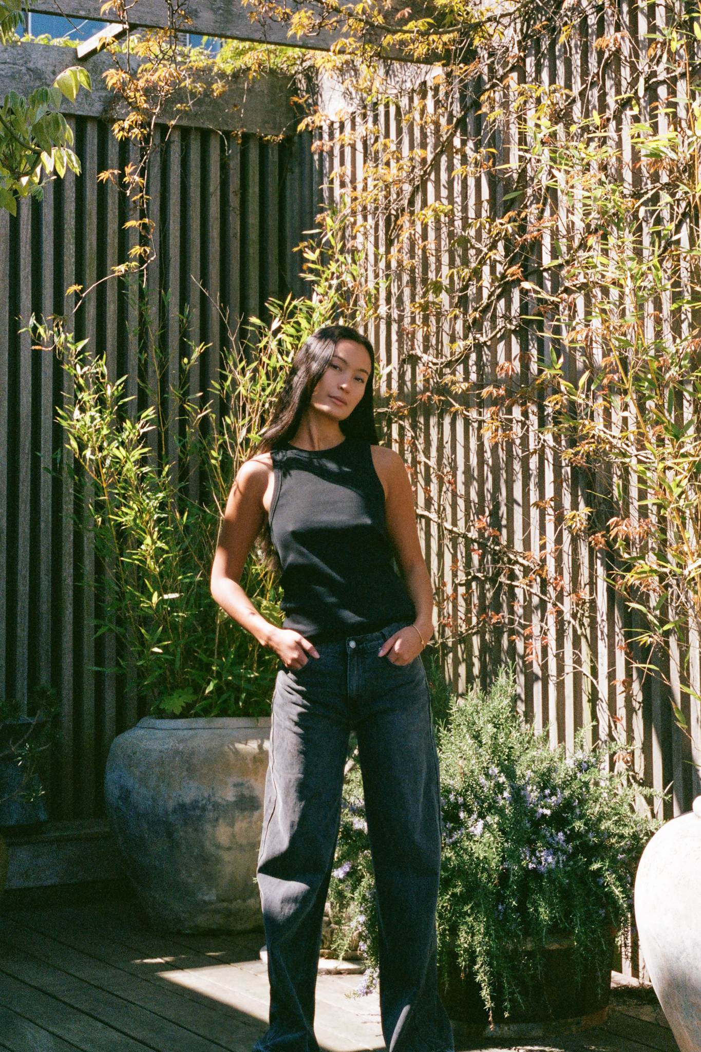 Nelle - Rib jersey tank I Black 4 - Rabens Saloner - DK