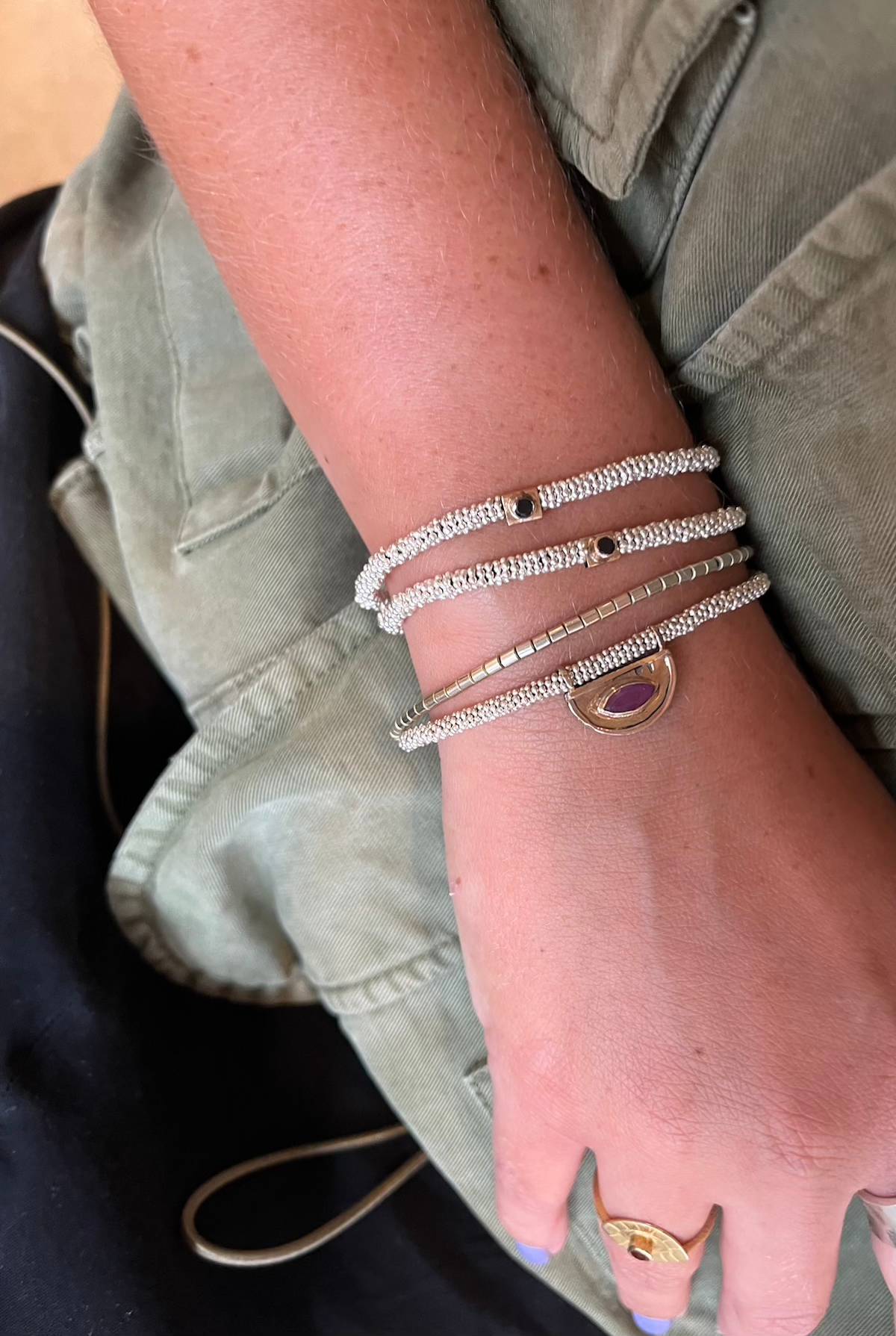 Nafsu - Tube bead bracelet I Silver 5 - Rabens Saloner - DK