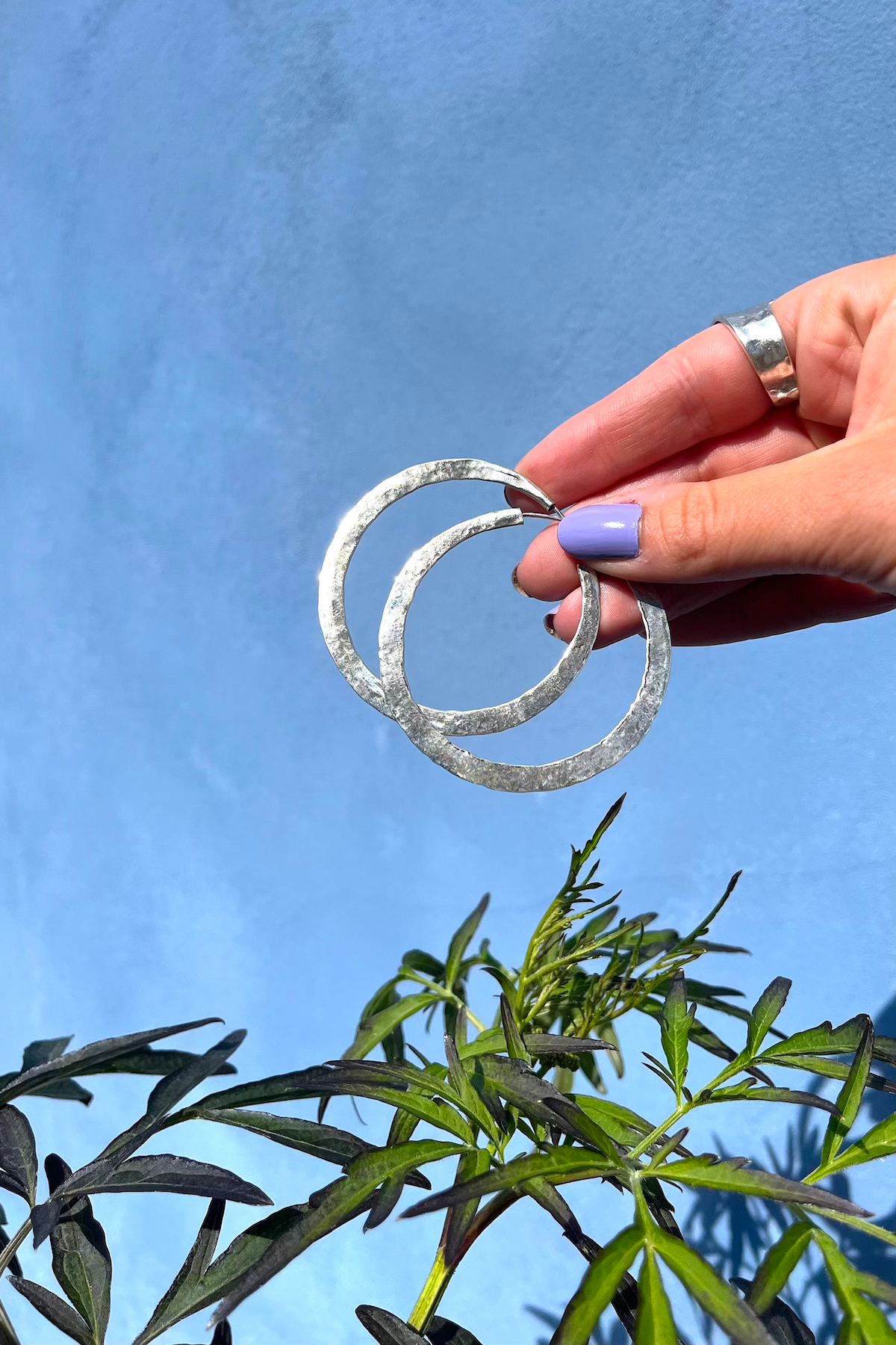 Nafsu - Silver Hammered Hoop S I Silver 7 - Rabens Saloner - DK