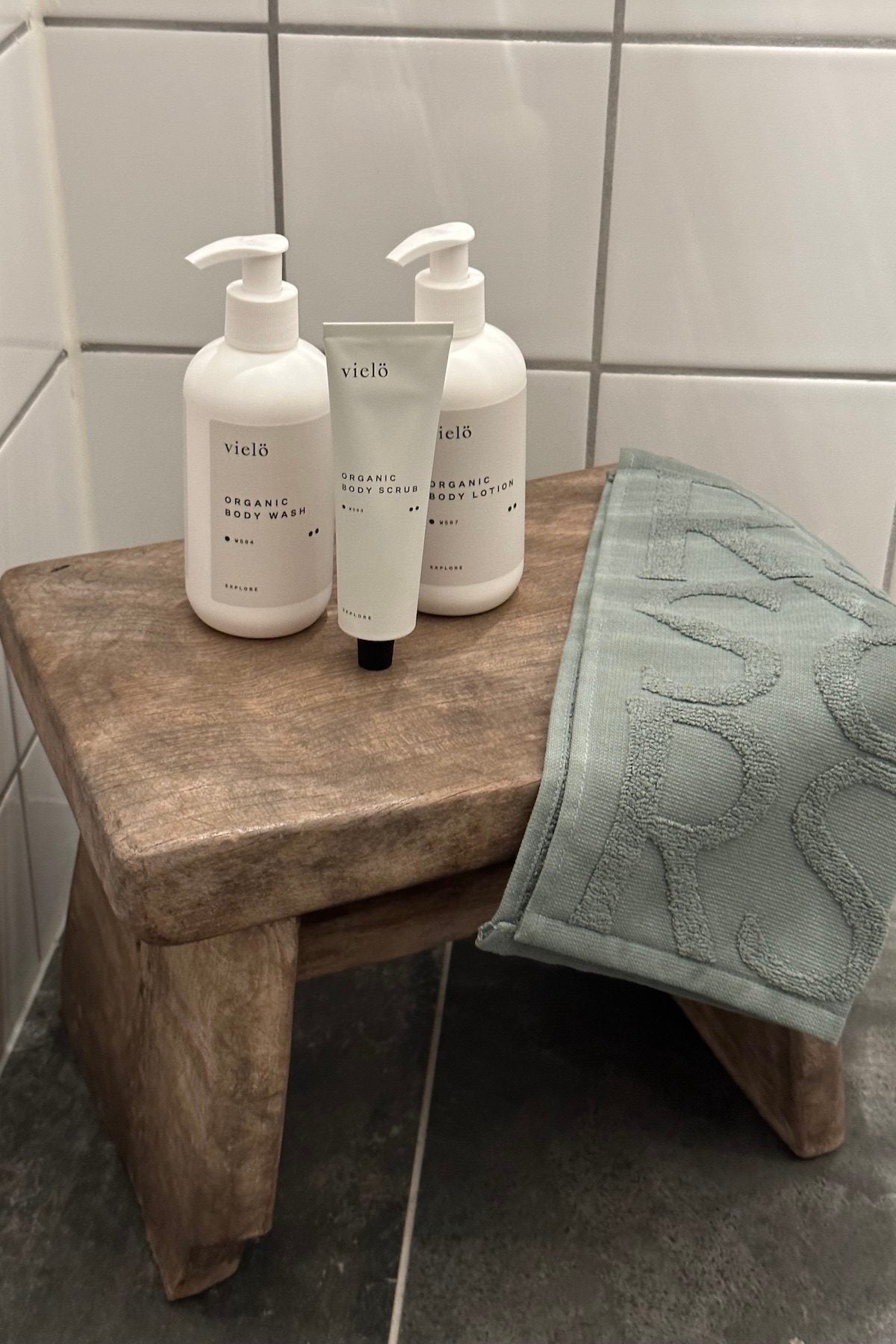 Monogram wash cloth - Wash cloth 30x30 cm I Sage 2 - Rabens Saloner - DK