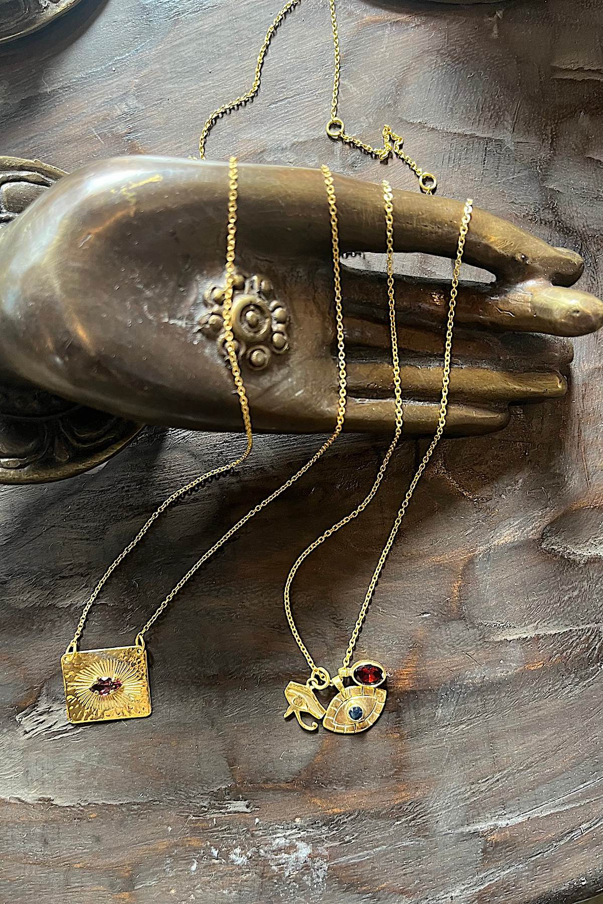 Nafsu - Escapulario necklace I Purple stone 4 - Rabens Saloner - DK