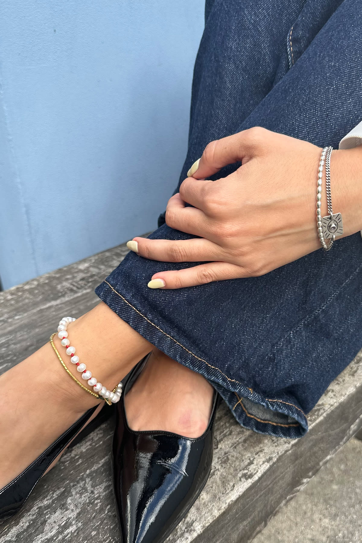 Pearl Anklet - Nafsu I Gold Beads 3 - Rabens Saloner - DK