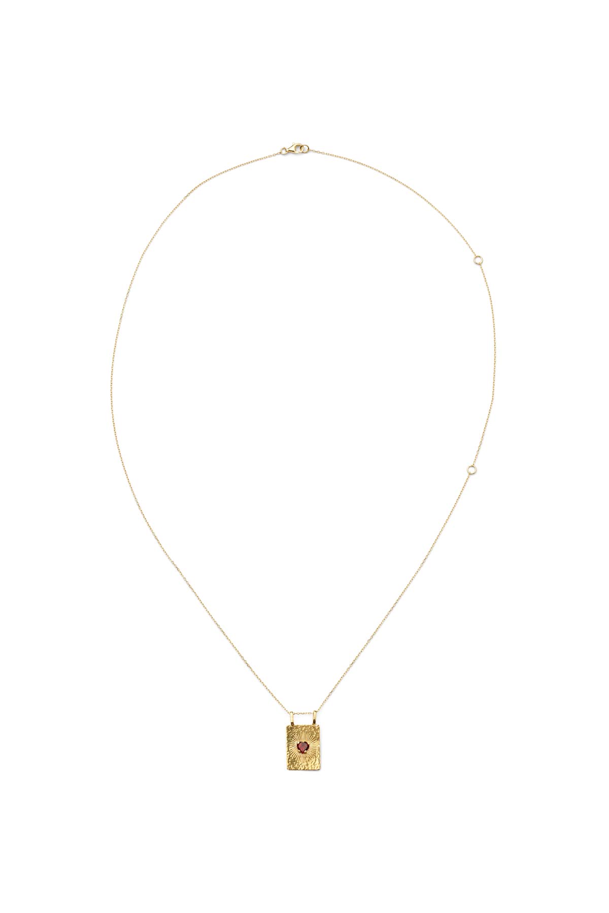 Heart pendant necklace - Nafsu I Gold w/ red stone Gold w/ red stone O/S 2 - Rabens Saloner - DK