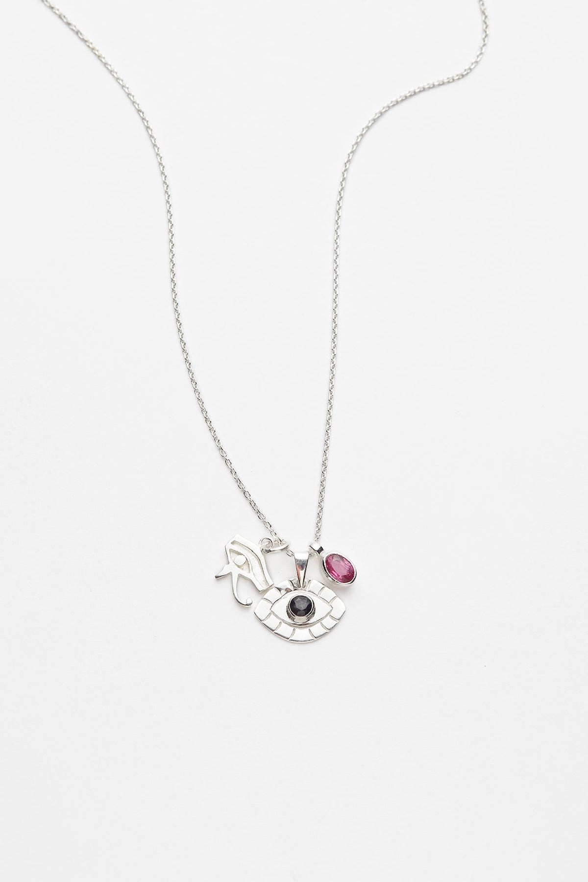 Nafsu - Silver chain w/eye charms I Silver 2 - Rabens Saloner - DK