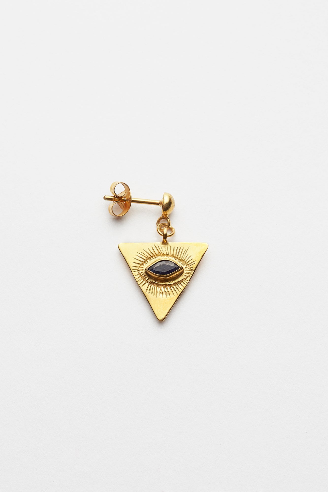 Nafsu - Earstick w/ Triangle Eye Pendant I Black Sapphire Black Sapphire O/S 4 - Rabens Saloner - DK
