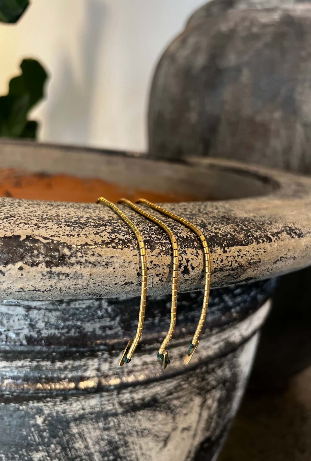 Nafsu - Tube bead bracelet I Gold plated 2 - Rabens Saloner - DK