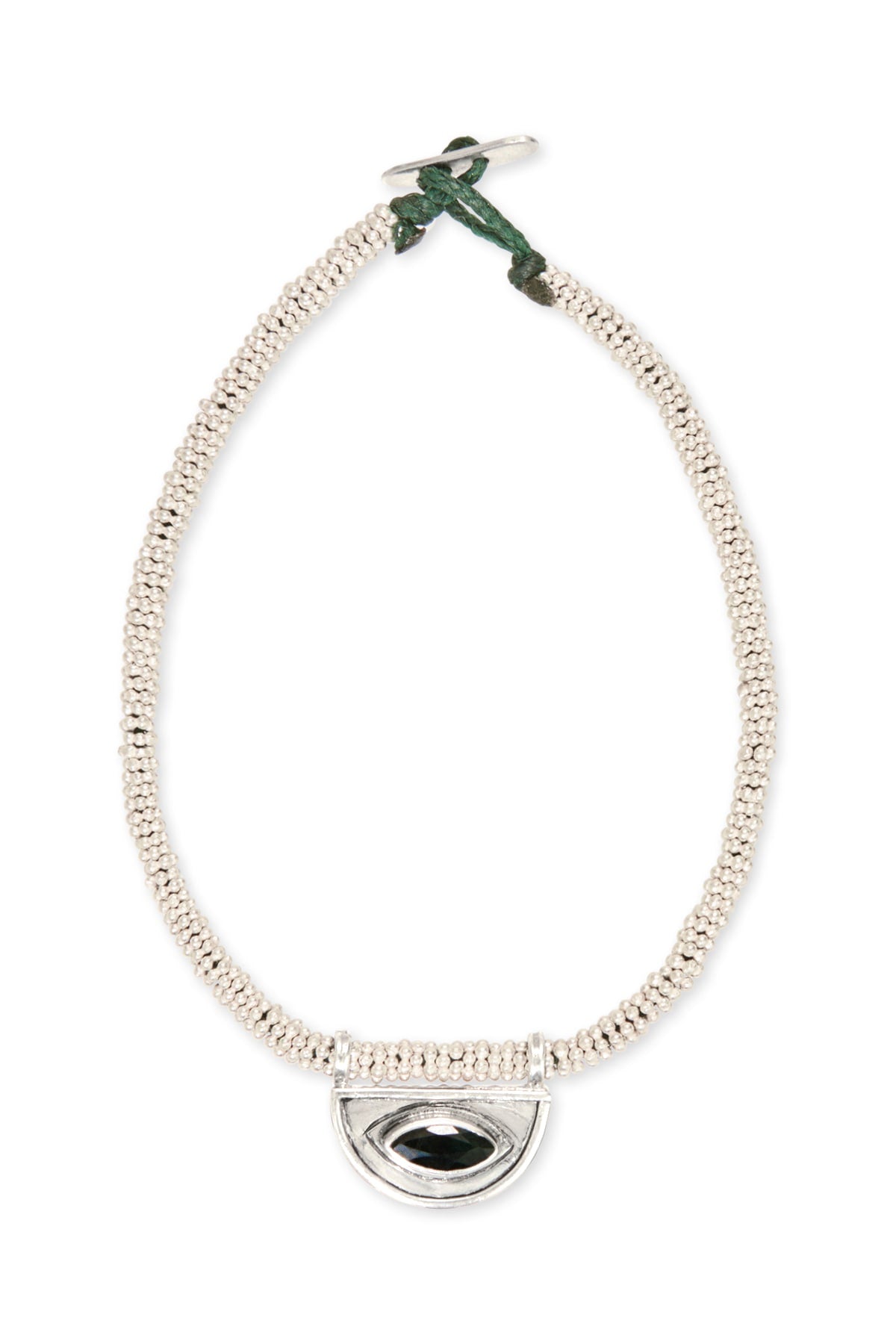 Nafsu - Bead bracelet w/silver fertility pendant I Black Sapphire Black Sapphire 1 - Rabens Saloner - DK