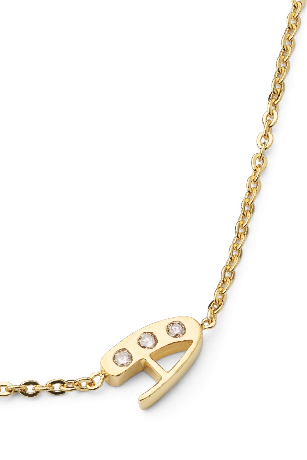 Diamond letter necklace - Rabens Momento I Gold w/ Champaign diamond Gold w/ Champaign diamond A 7 - Rabens Saloner - DK