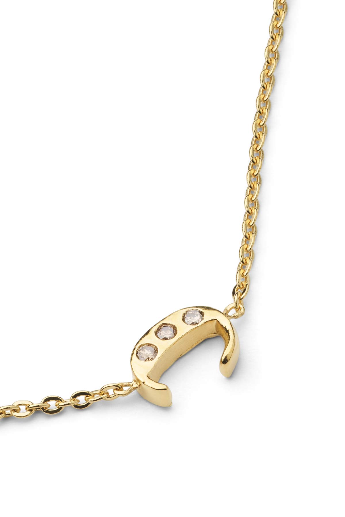 Diamond letter necklace - Rabens Momento I Gold w/ Champaign diamond Gold w/ Champaign diamond C 11 - Rabens Saloner - DK
