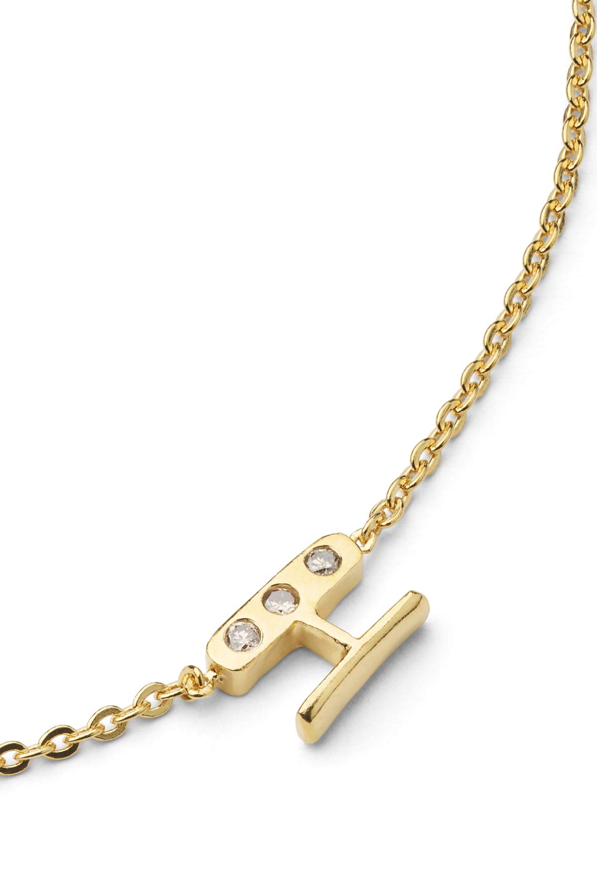 Diamond letter necklace - Rabens Momento I Gold w/ Champaign diamond Gold w/ Champaign diamond H 21 - Rabens Saloner - DK