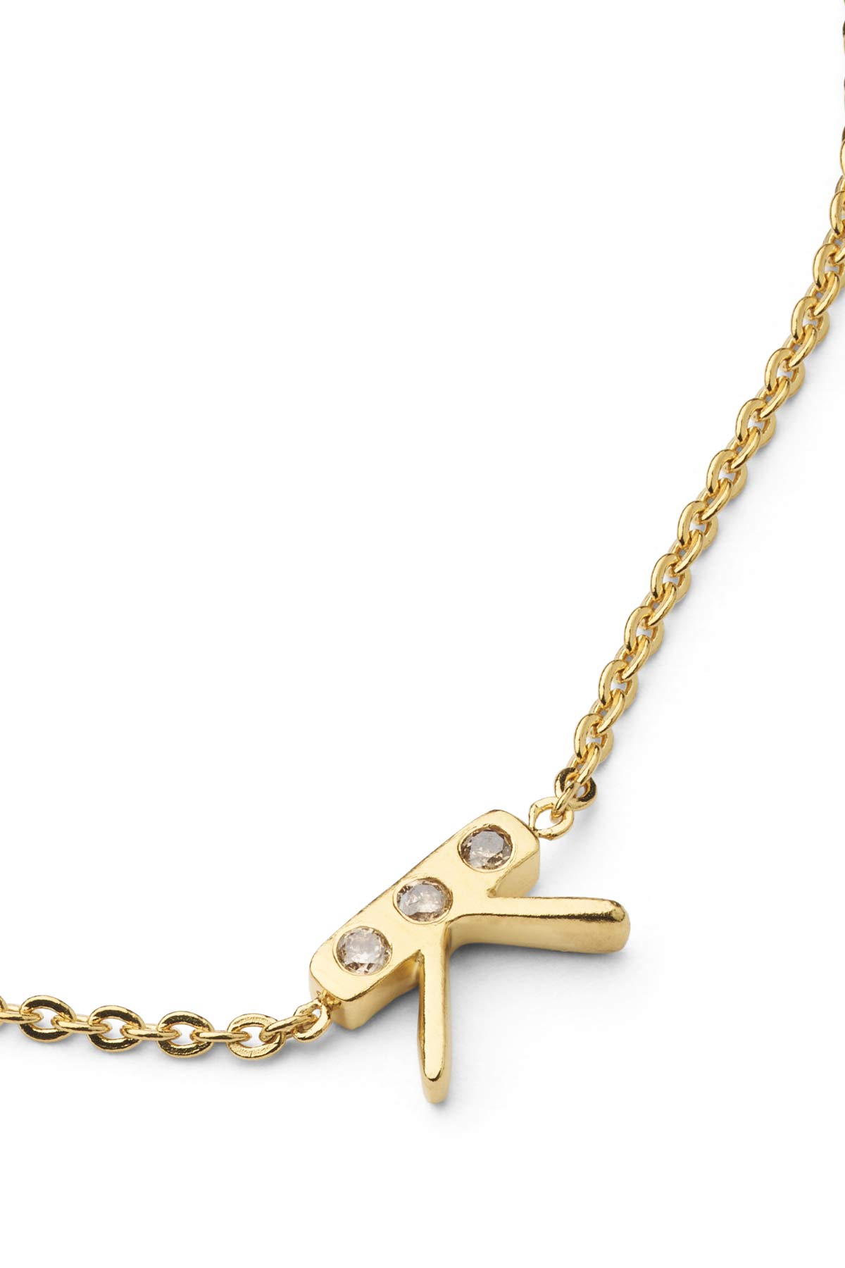 Diamond letter necklace - Rabens Momento I Gold w/ Champaign diamond