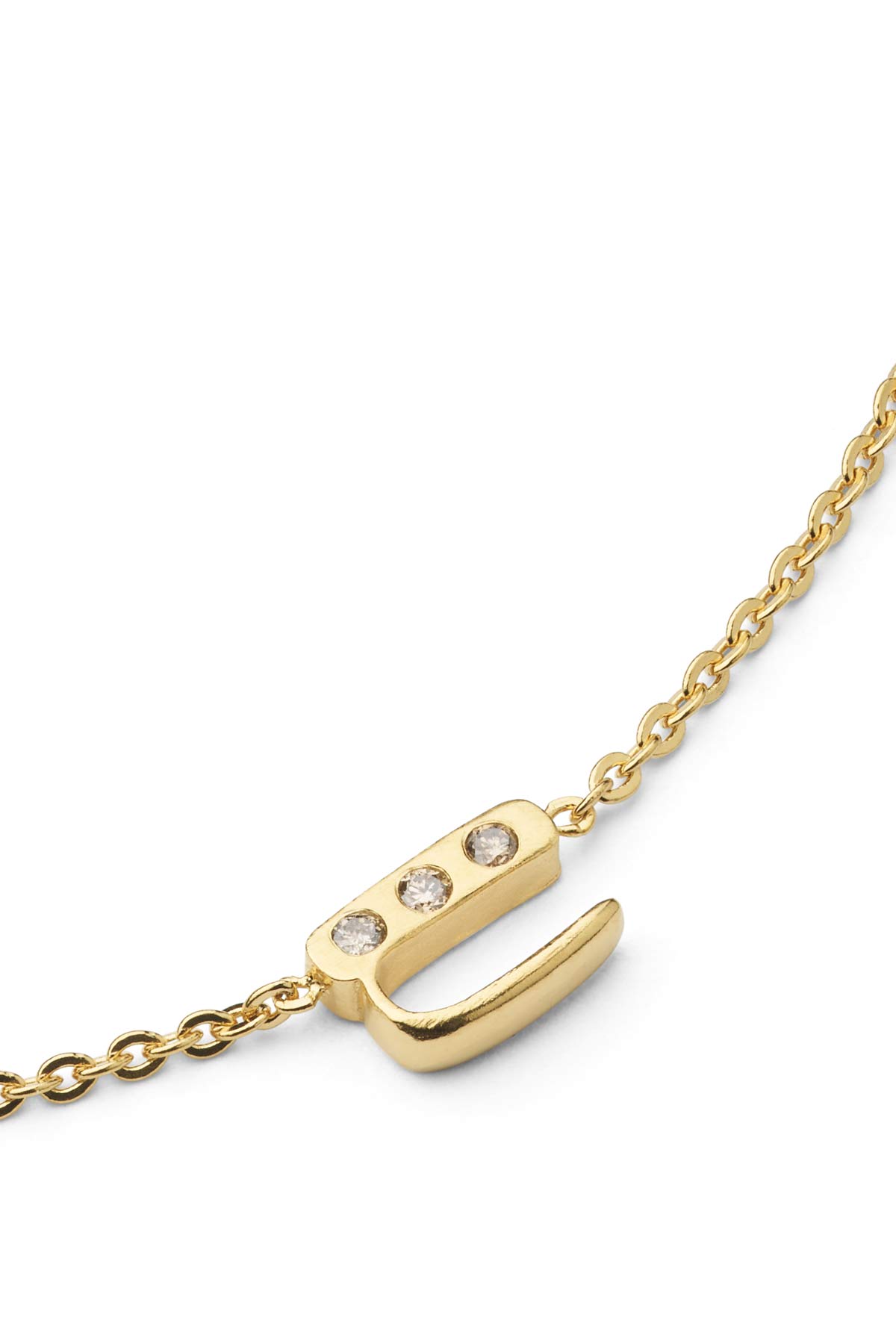 Diamond letter necklace - Rabens Momento I Gold w/ Champaign diamond