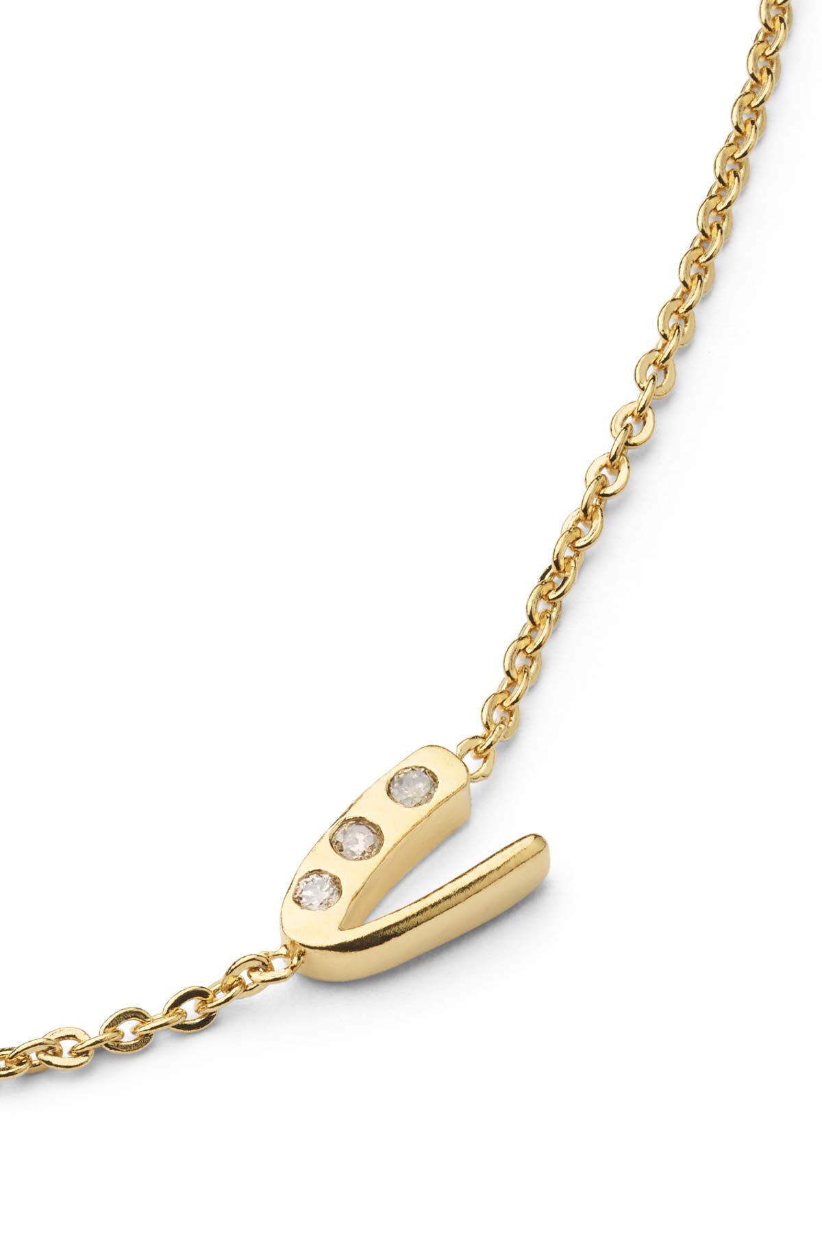 Diamond letter necklace - Rabens Momento I Gold w/ Champaign diamond