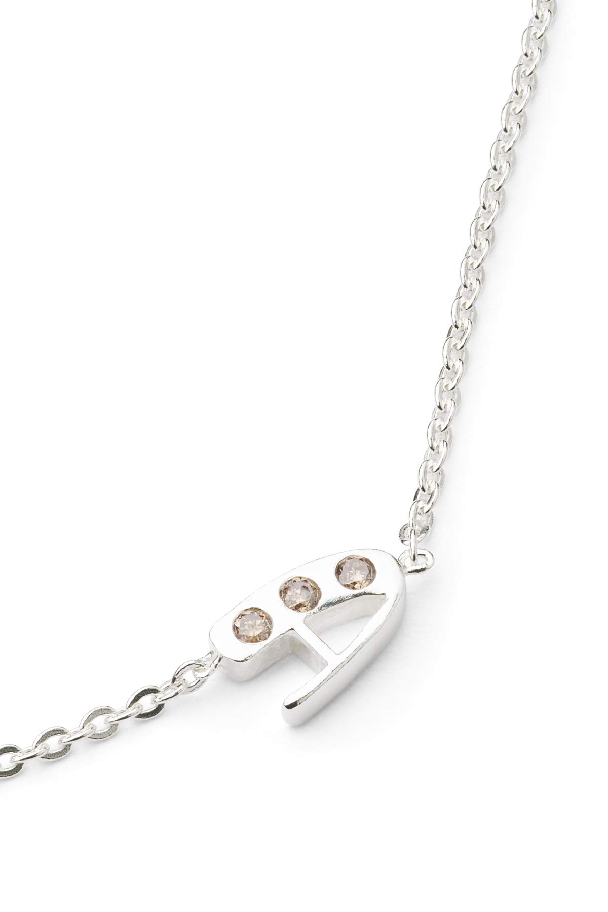 Diamond letter necklace - Rabens Momento I Silver w/ Champaign diamond Silver w/ Champaign diamond A 8 - Rabens Saloner - DK