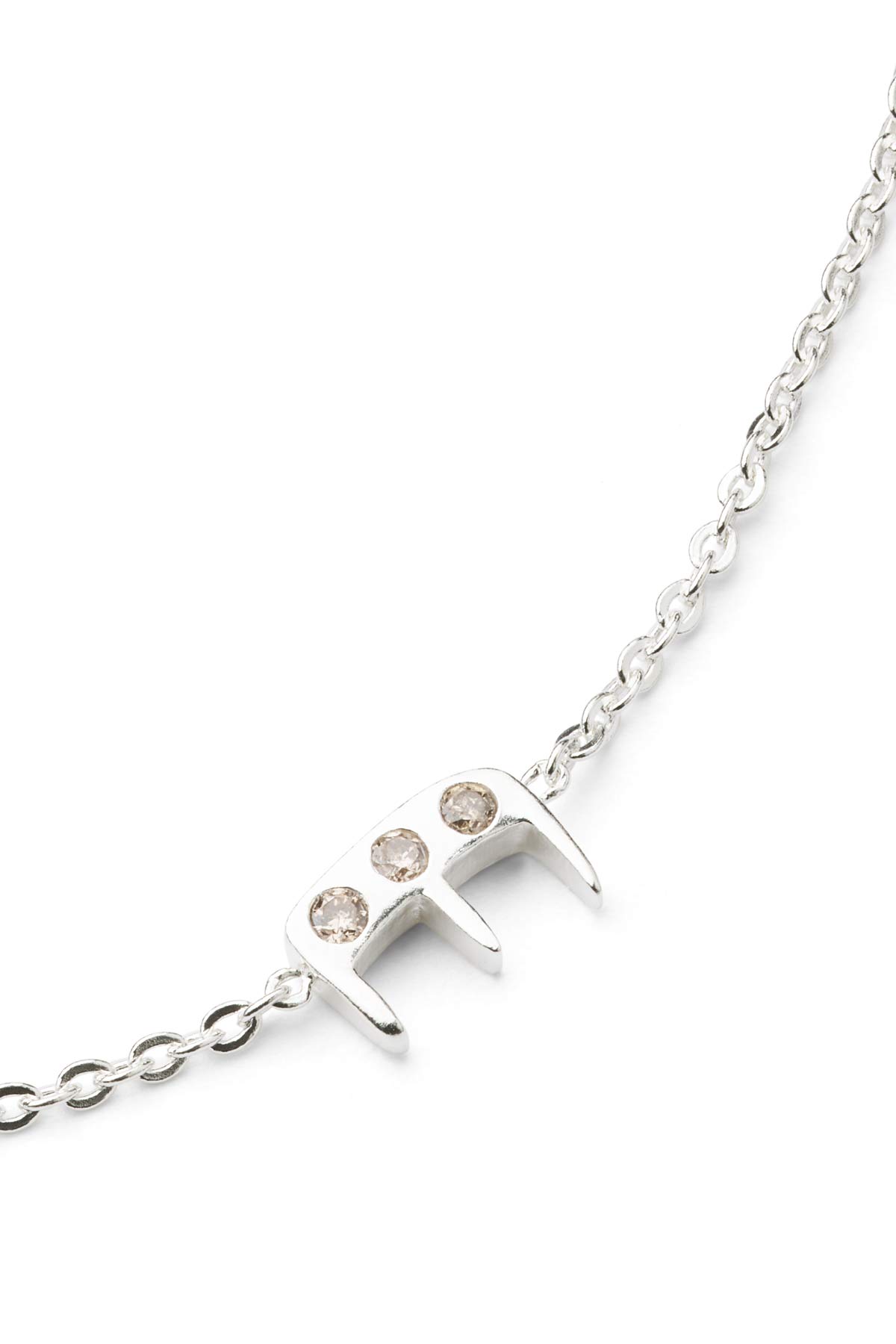 Diamond letter necklace - Rabens Momento I Silver w/ Champaign diamond Silver w/ Champaign diamond E 16 - Rabens Saloner - DK