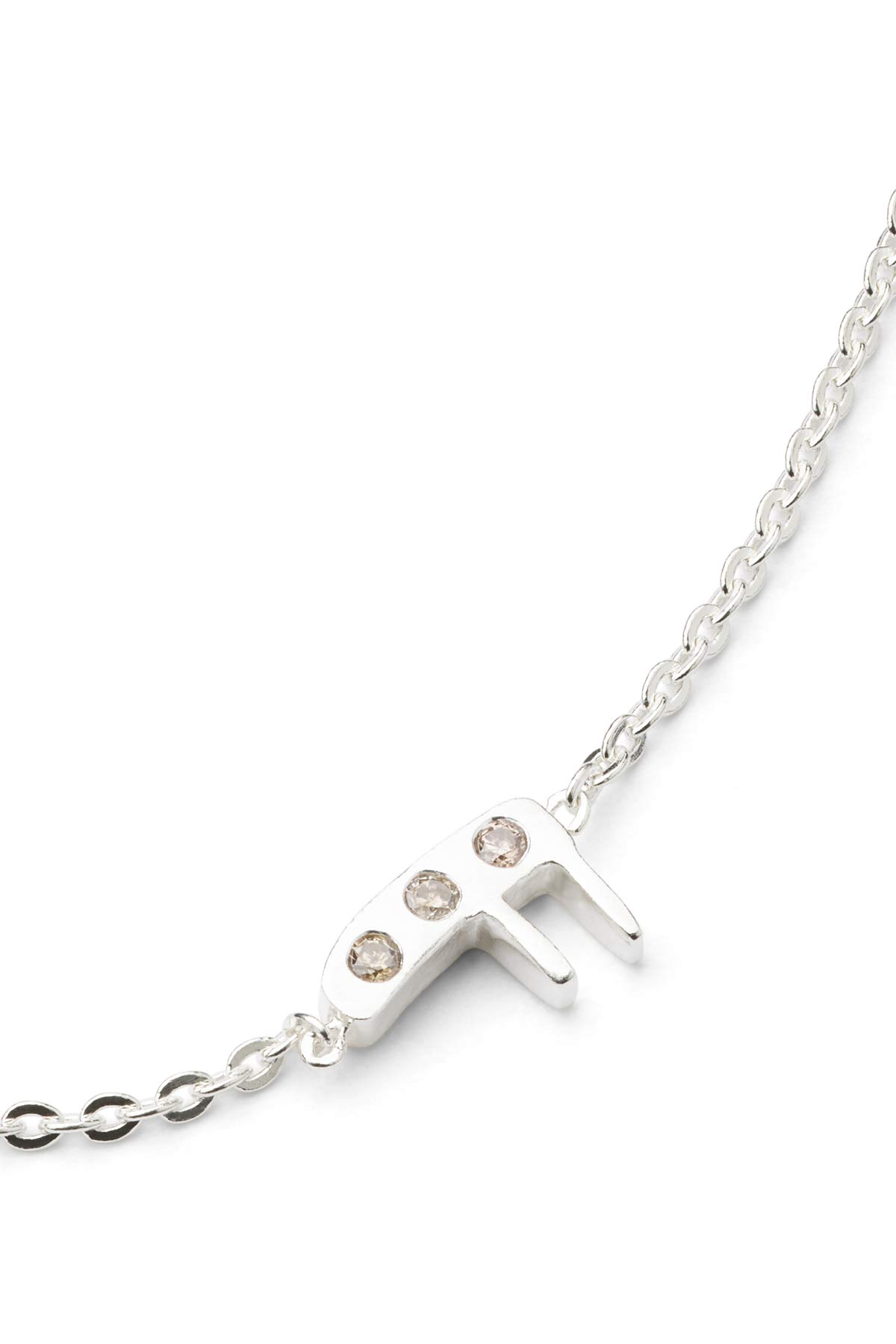 Diamond letter necklace - Rabens Momento I Silver w/ Champaign diamond Silver w/ Champaign diamond F 18 - Rabens Saloner - DK