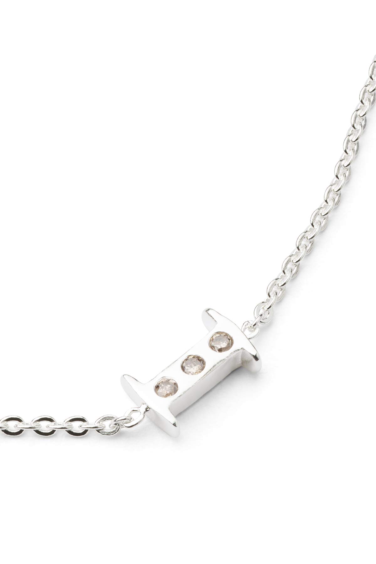 Diamond letter necklace - Rabens Momento I Silver w/ Champaign diamond Silver w/ Champaign diamond I 24 - Rabens Saloner - DK