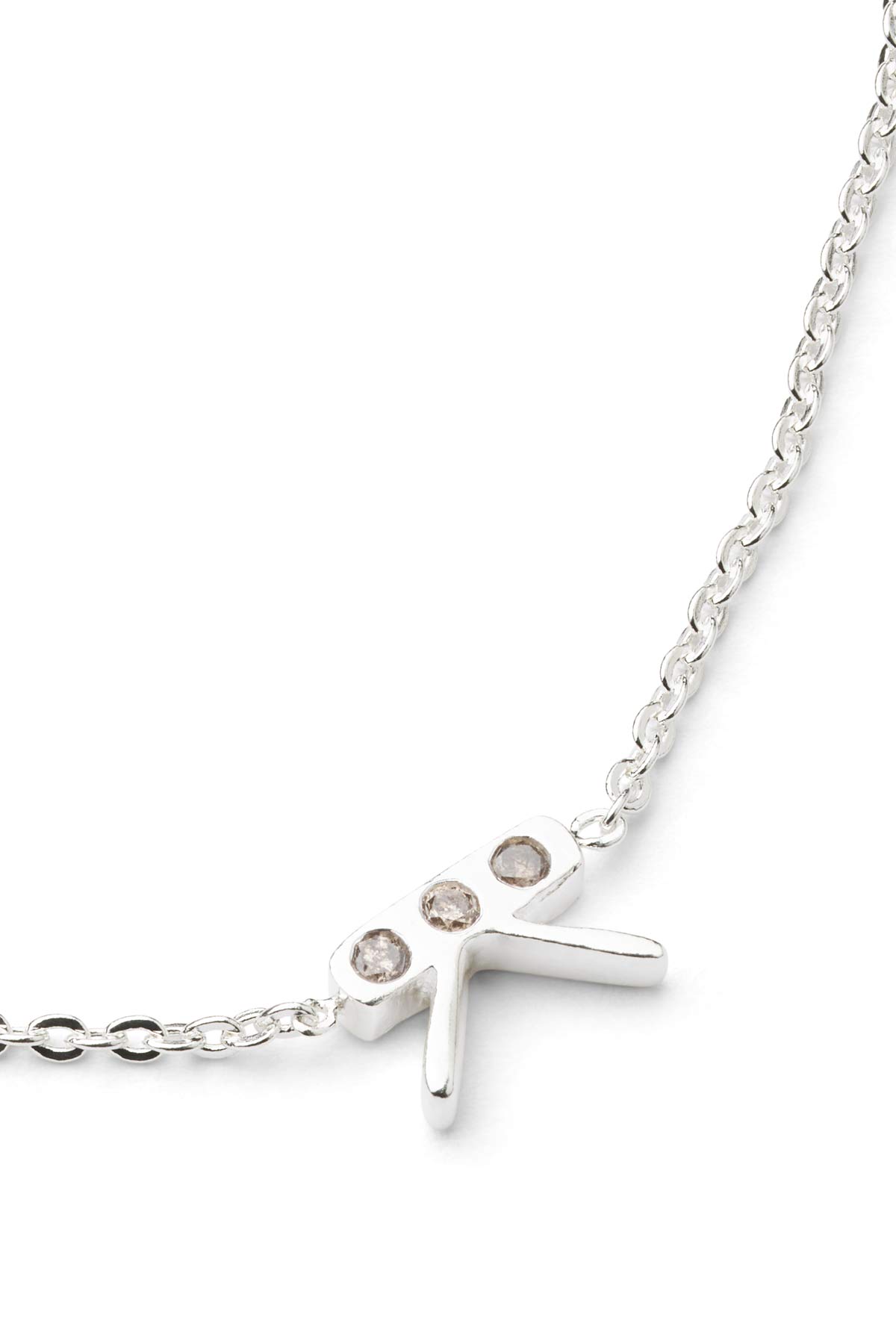 Diamond letter necklace - Rabens Momento I Silver w/ Champaign diamond